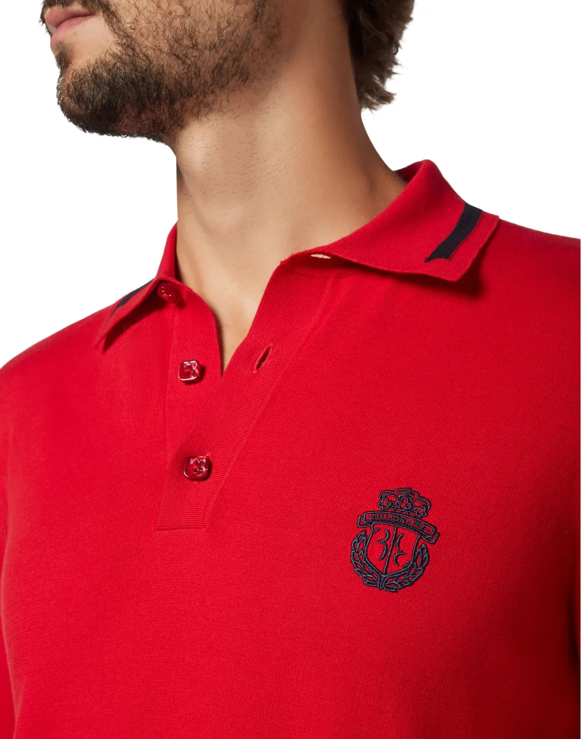 Pullover Polo-Neck LS Crest, цвет: Красный