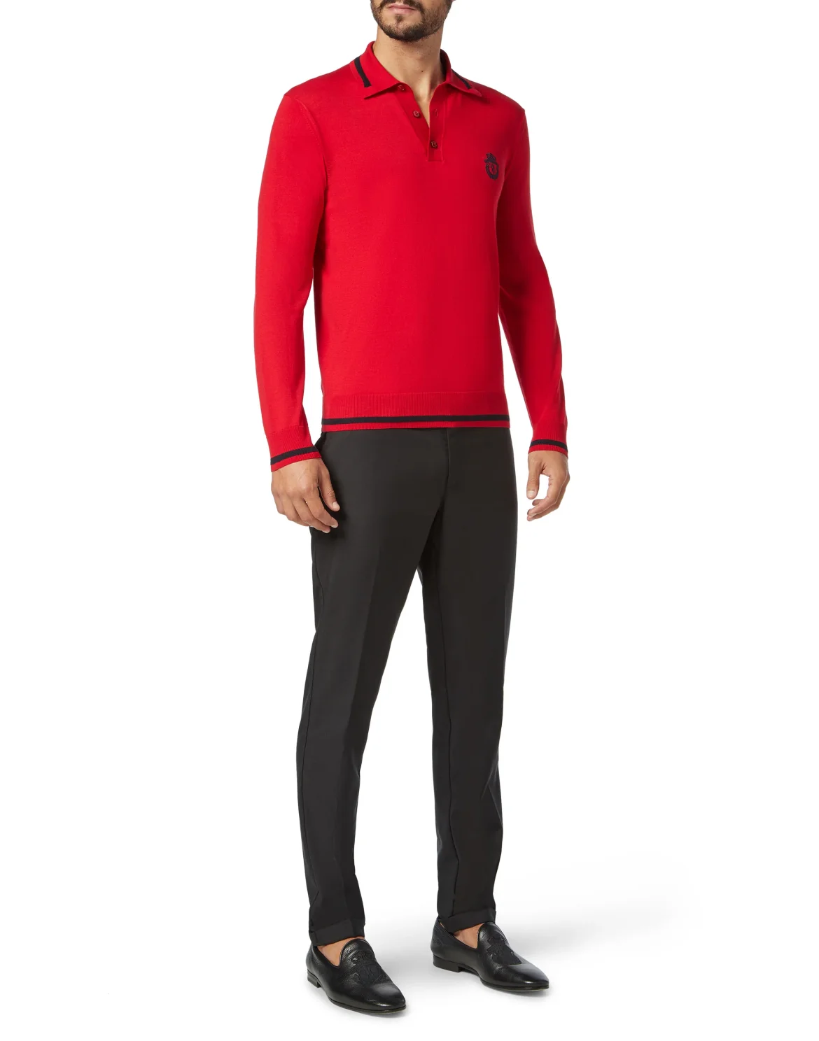 Pullover Polo-Neck LS Crest, цвет: Красный