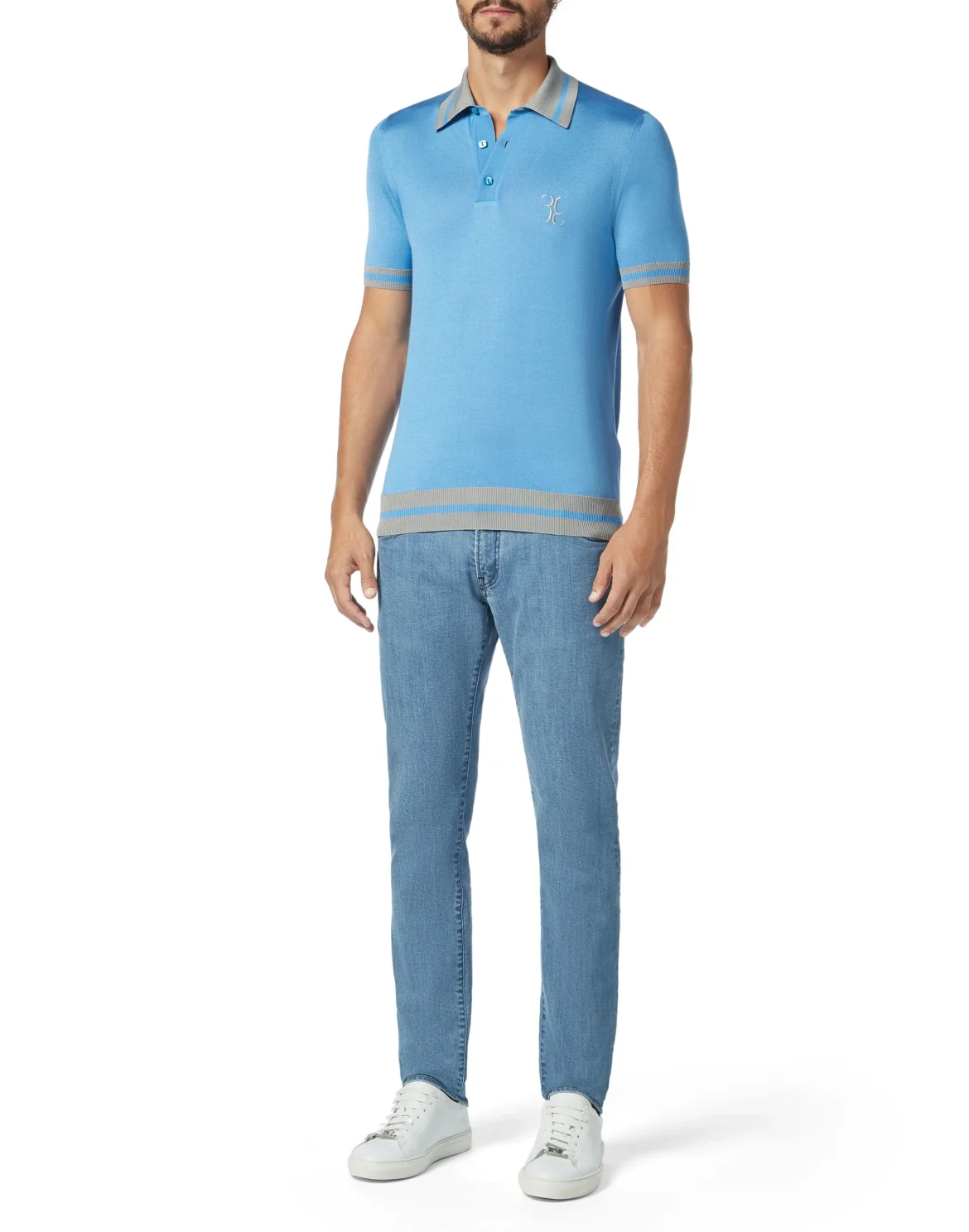 Pullover Polo-Neck SS Double B, цвет: Синий