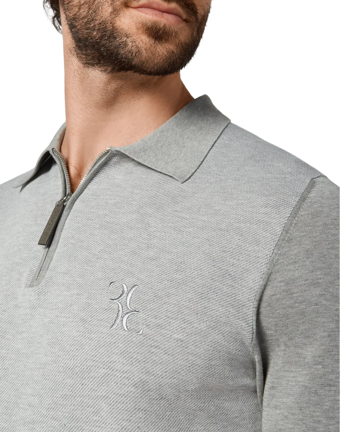 Pullover zip mock SS Double B, цвет: Белый