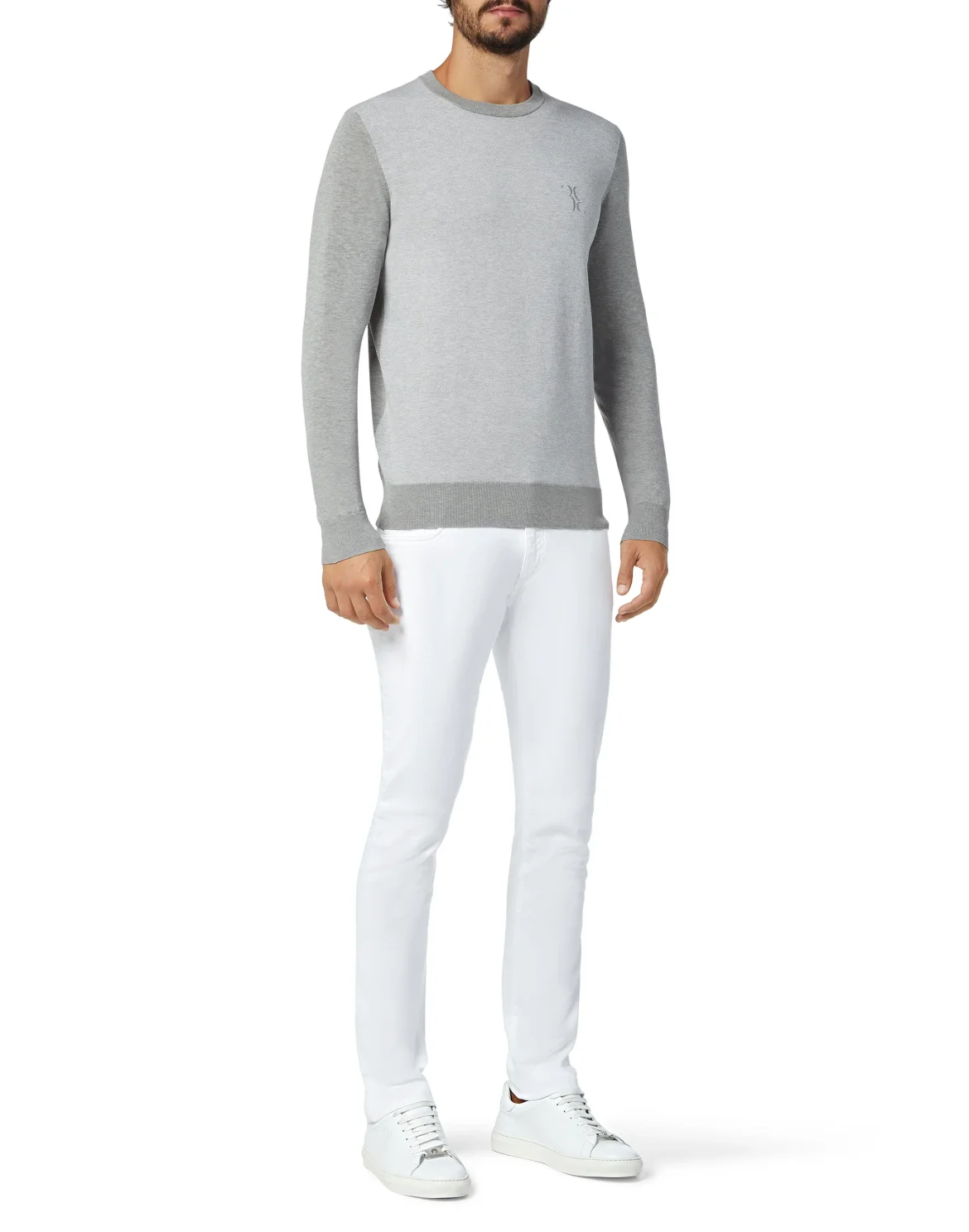 Pullover Round Neck LS Double B, цвет: Белый
