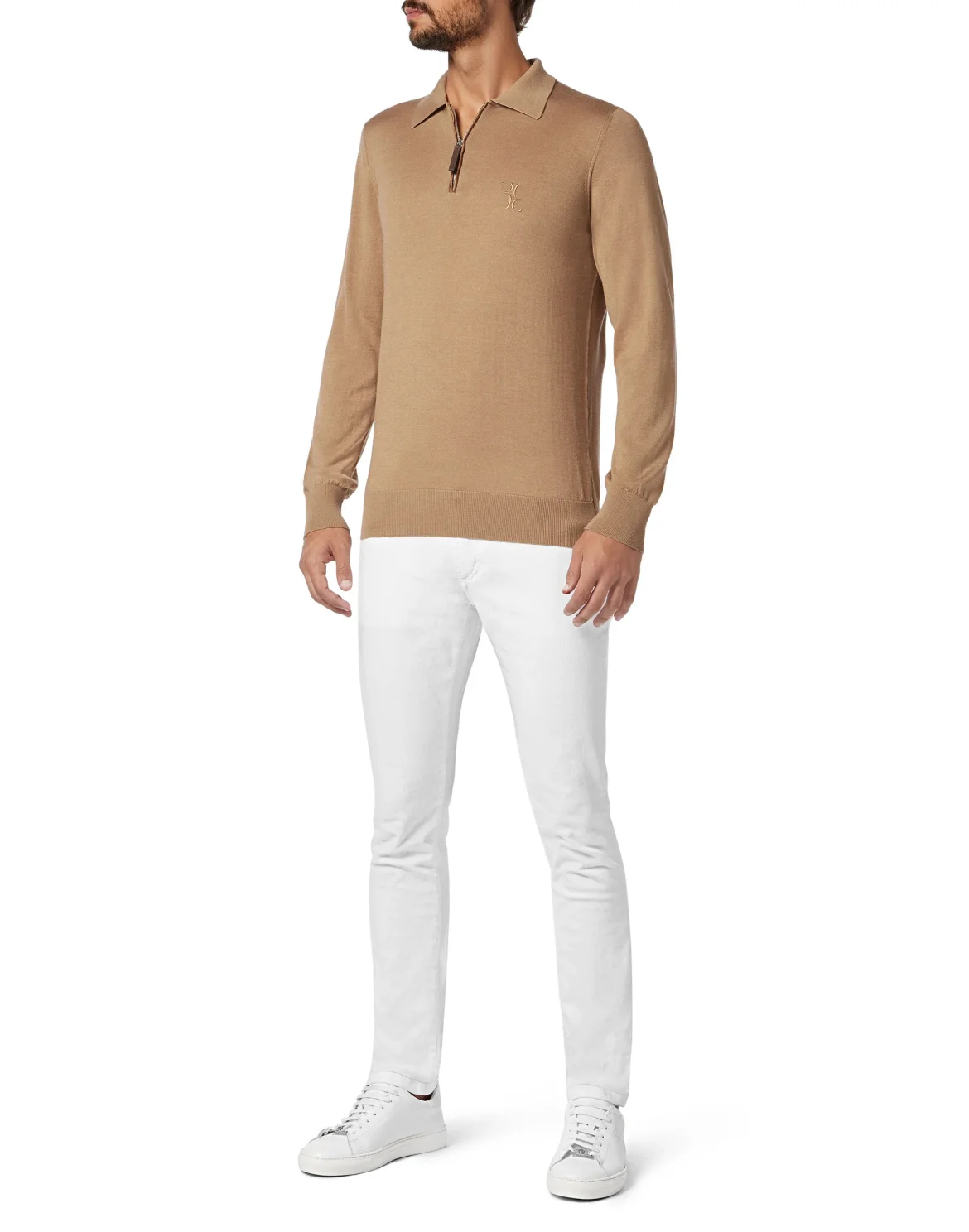 Pullover zip mock LS Luxury, цвет: Бежевый