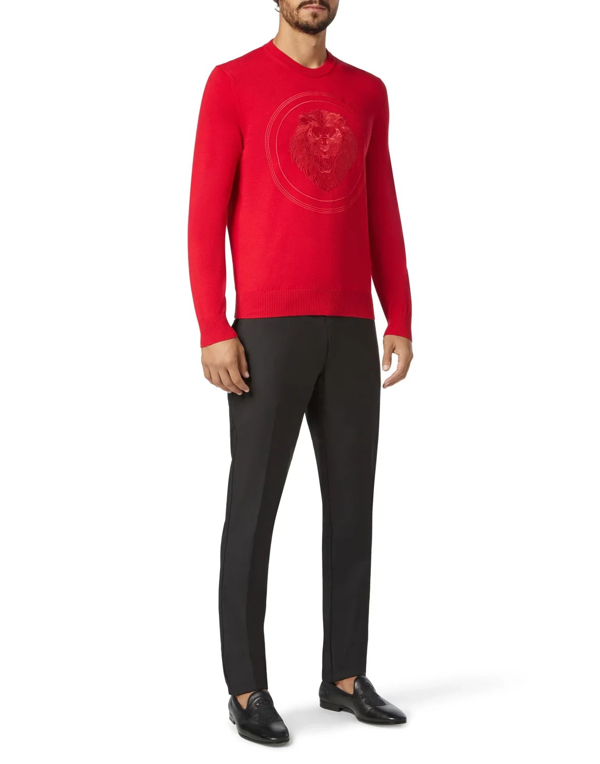 Pullover Round Neck LS Lion, цвет: Красный