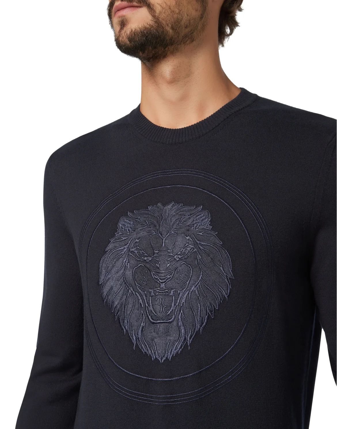 Pullover Round Neck LS Lion, цвет: Синий