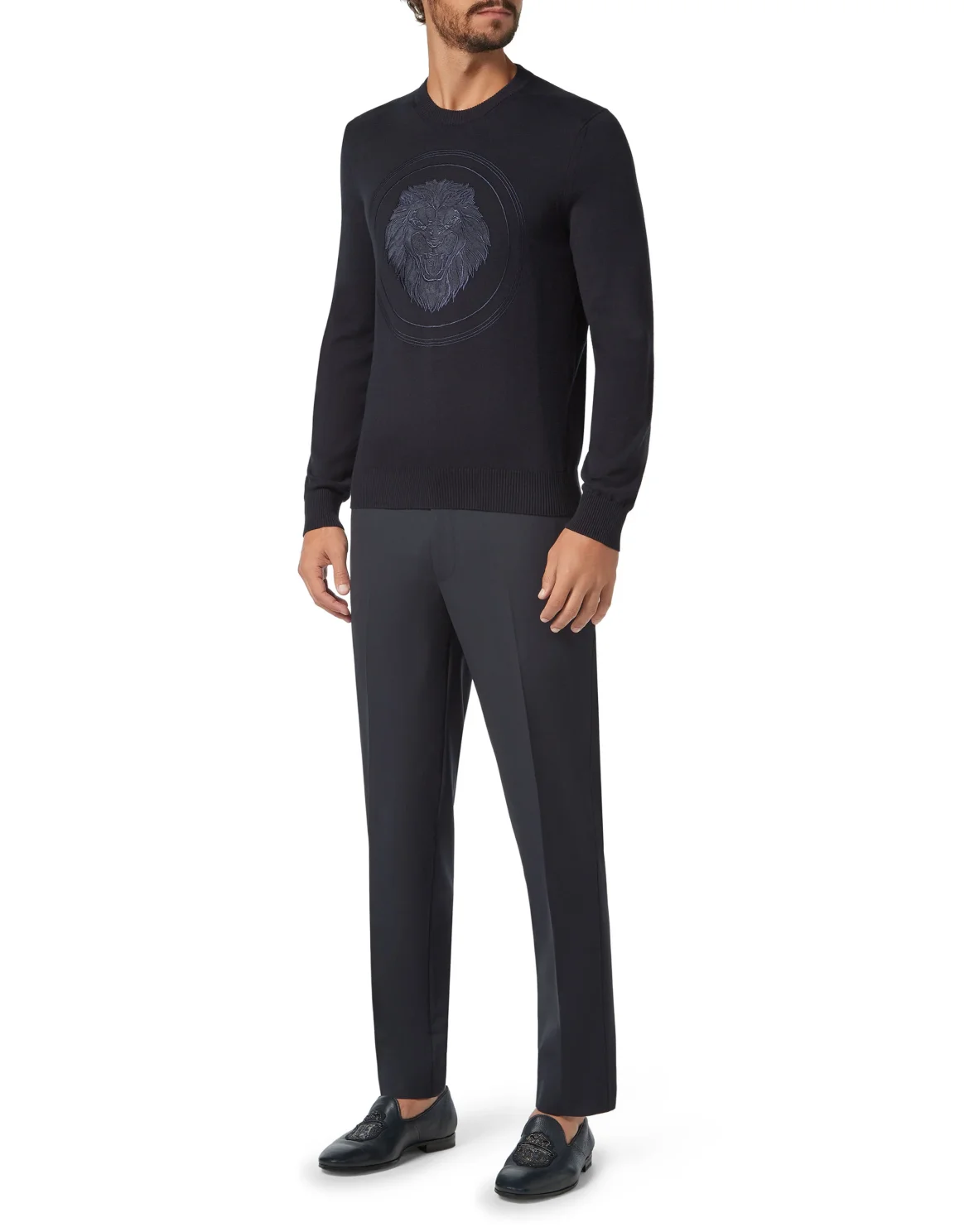 Pullover Round Neck LS Lion, цвет: Синий