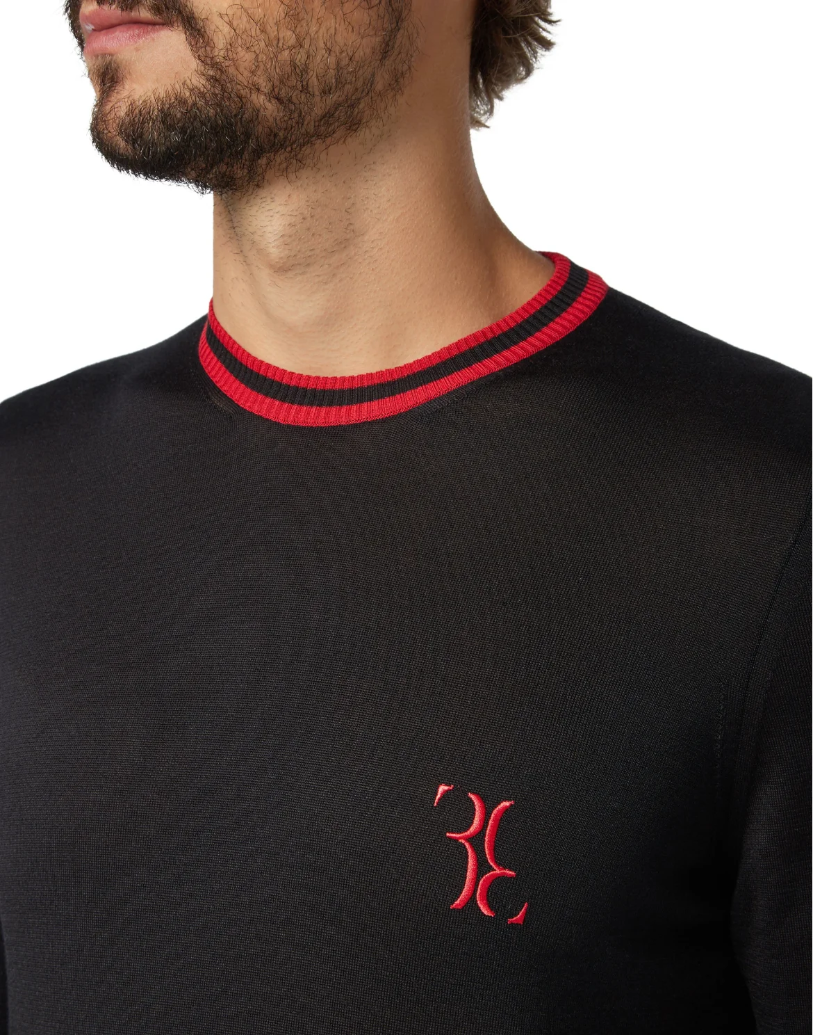 Pullover Round Neck LS Double B, цвет: Черный