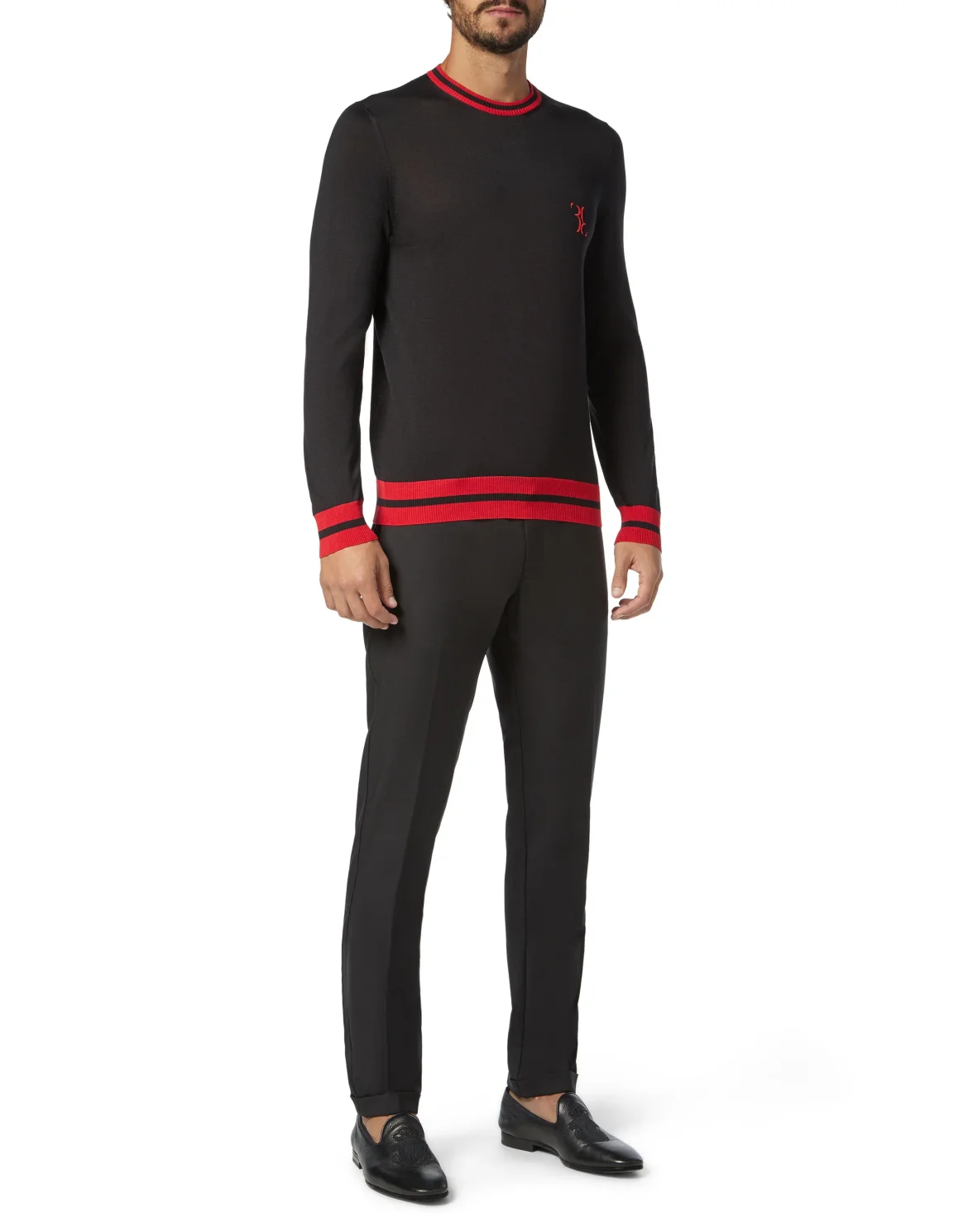 Pullover Round Neck LS Double B, цвет: Черный