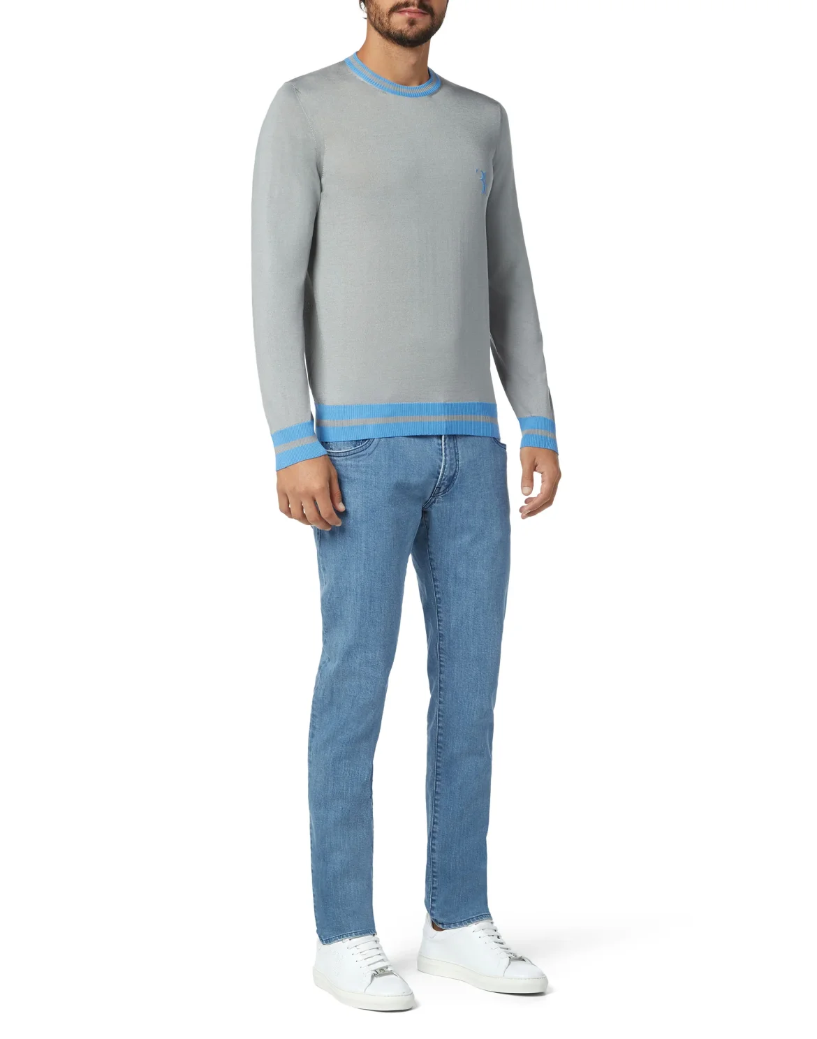 Pullover Round Neck LS Double B, цвет: Серый
