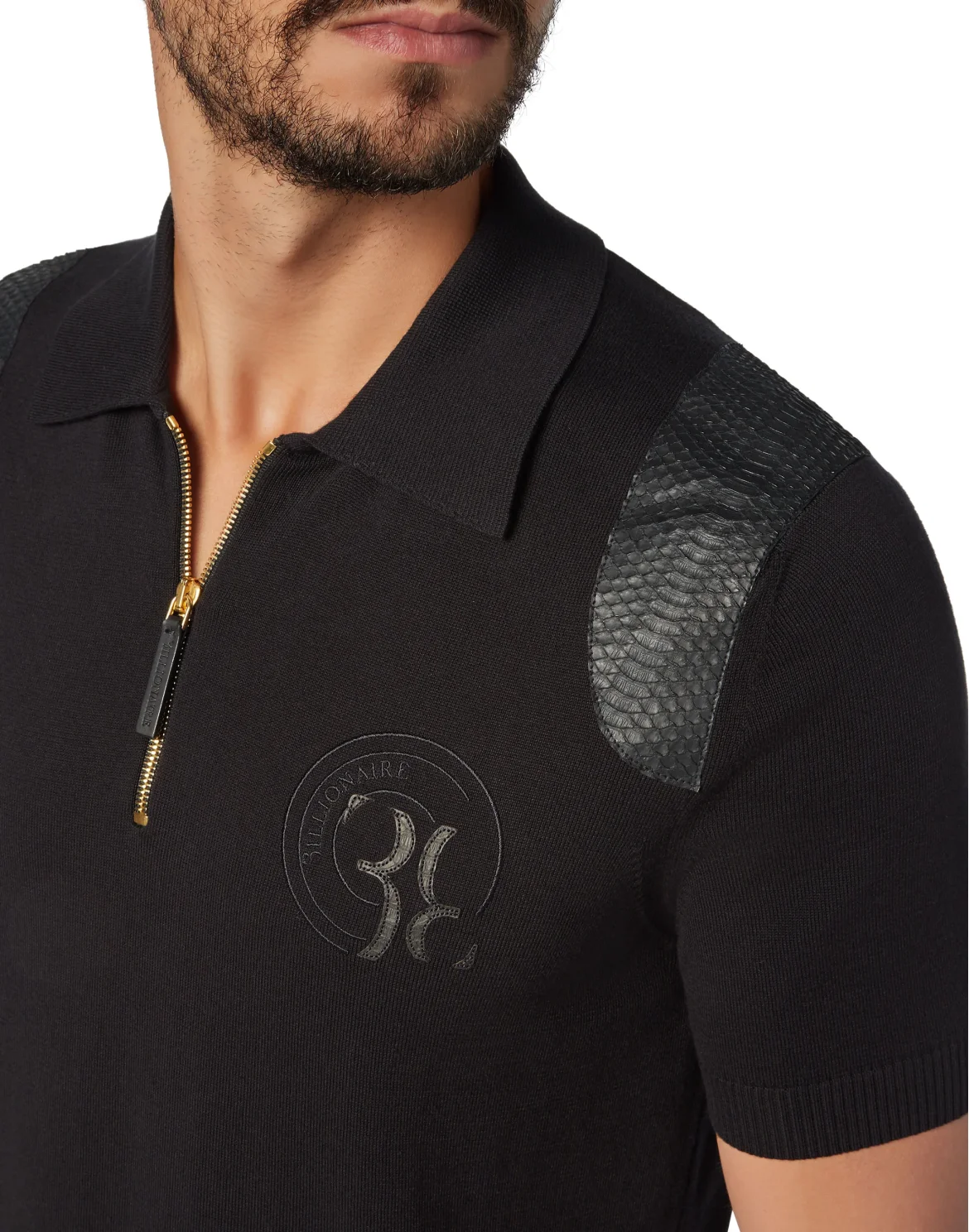 Pullover zip mock SS Luxury, цвет: Черный