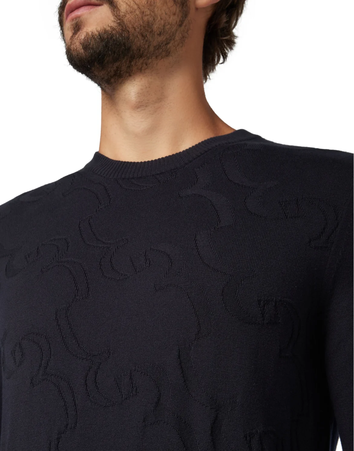 Pullover Round Neck LS Braid, цвет: Синий