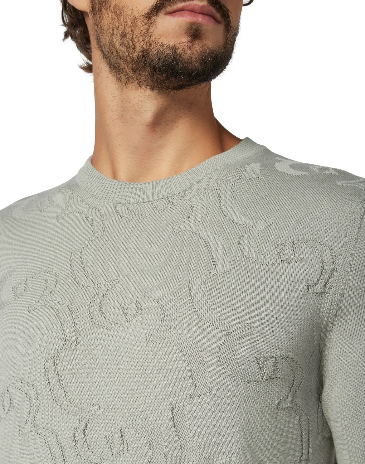 Pullover Round Neck LS Braid, цвет: Серый