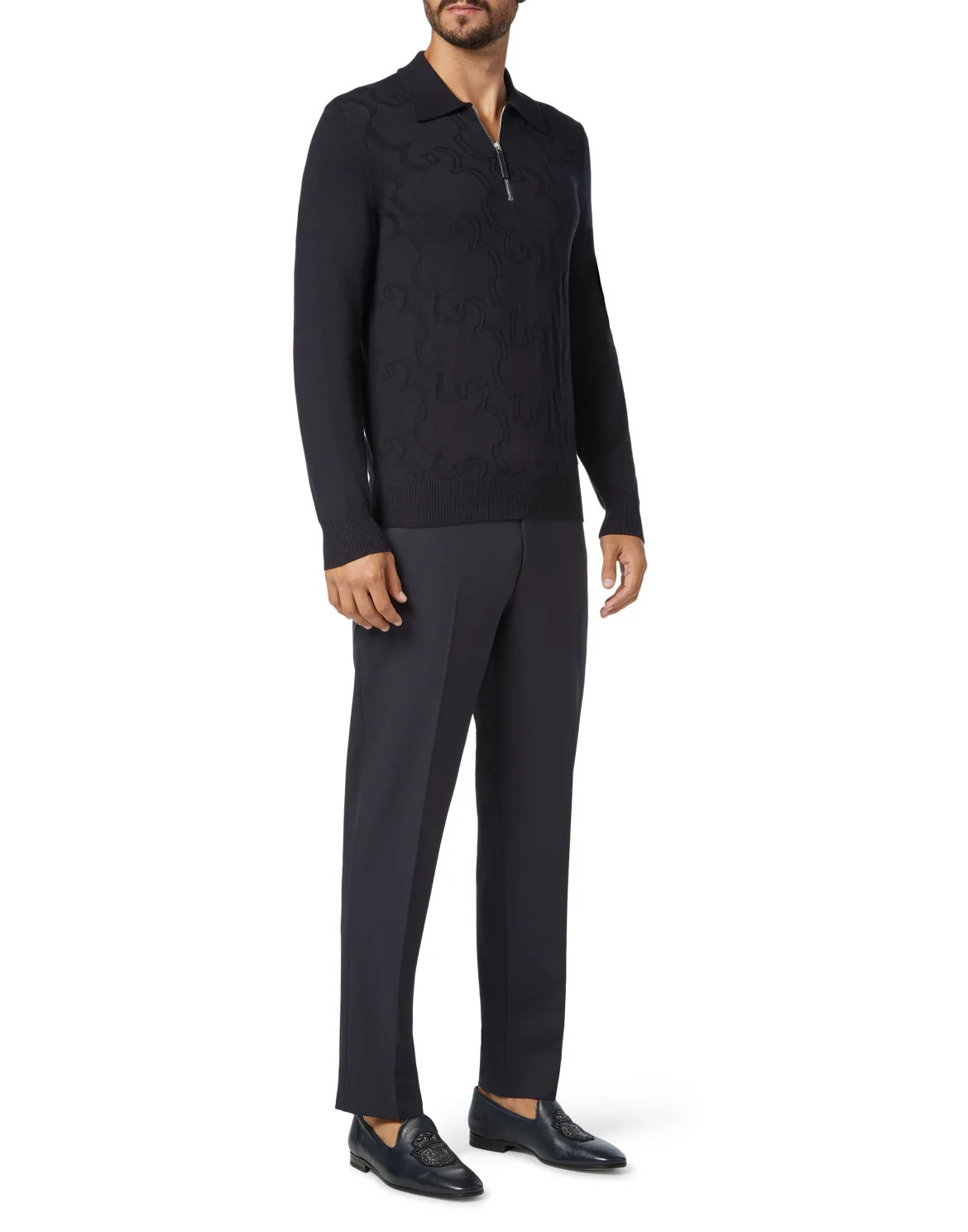 Pullover zip mock Braid, цвет: Синий