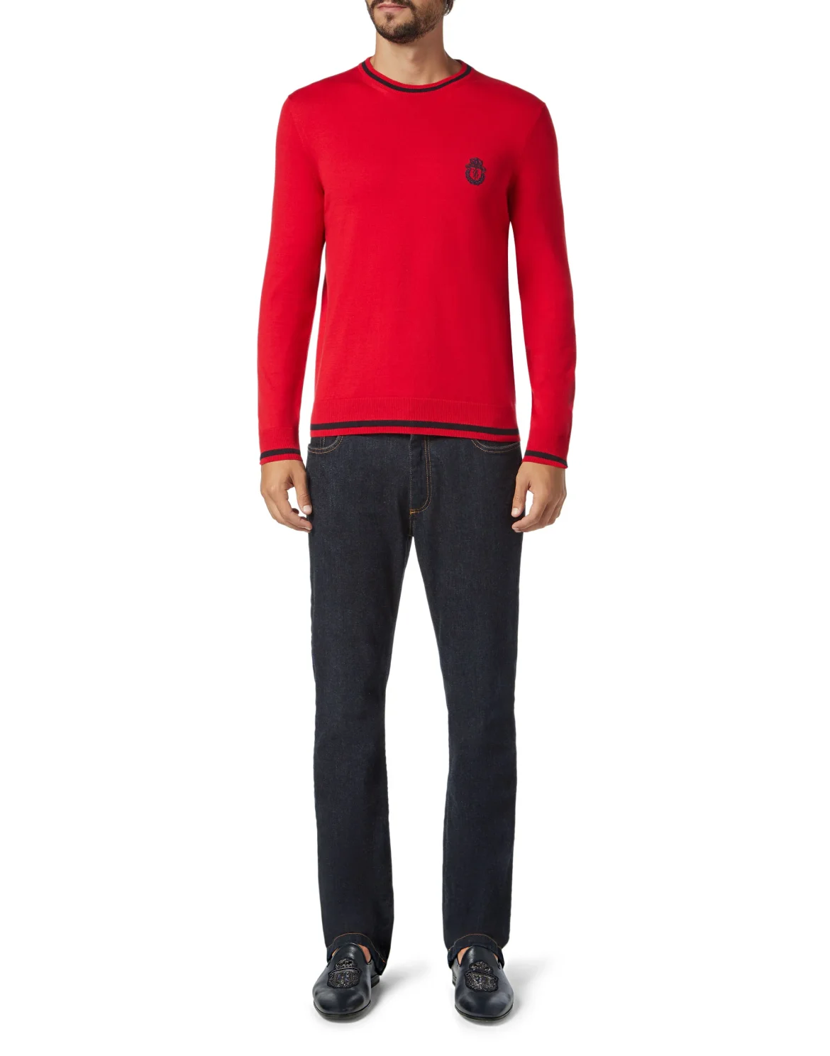 Pullover Round Neck LS Crest, цвет: Красный