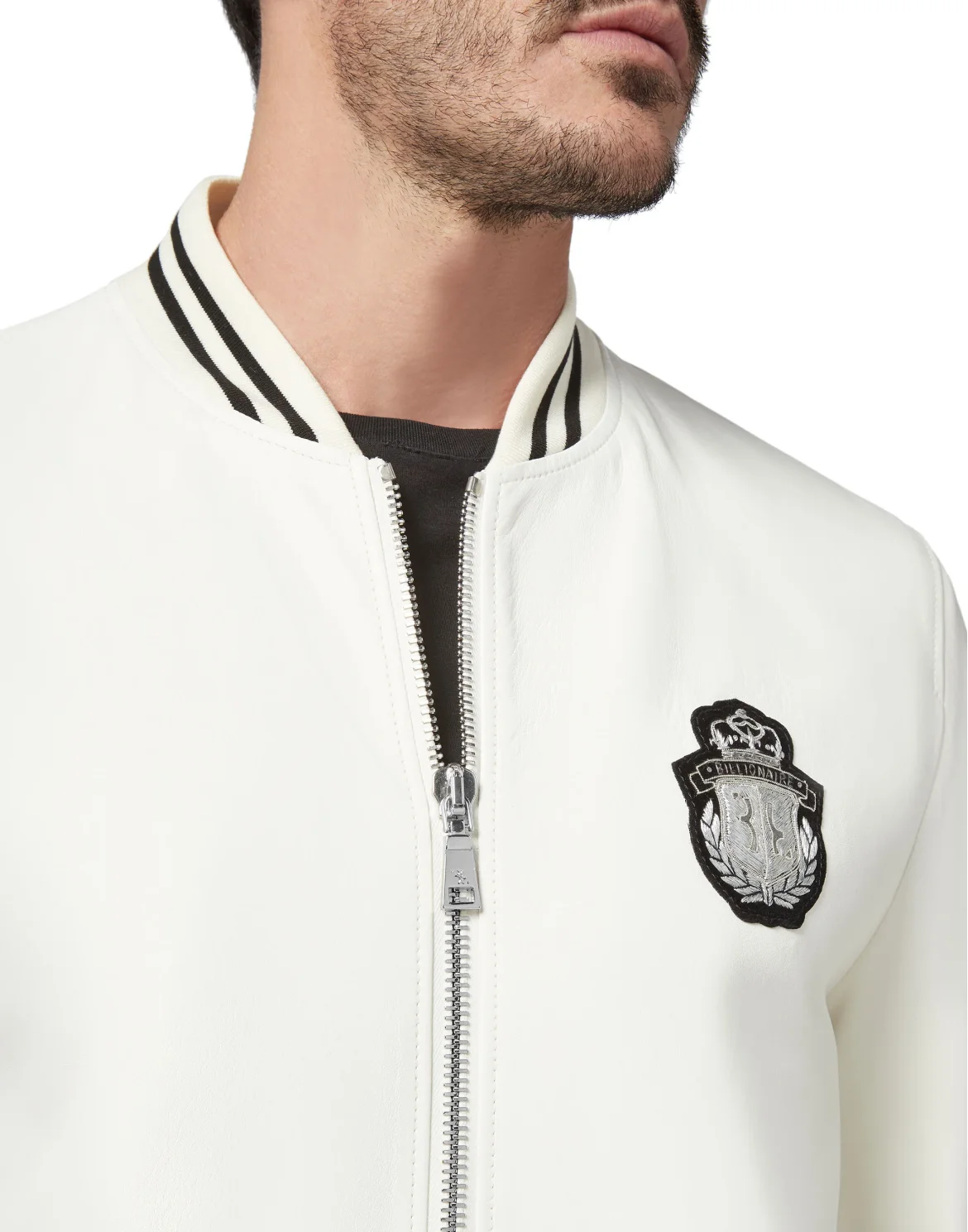 Leather Bomber Crest, цвет: Бежевый