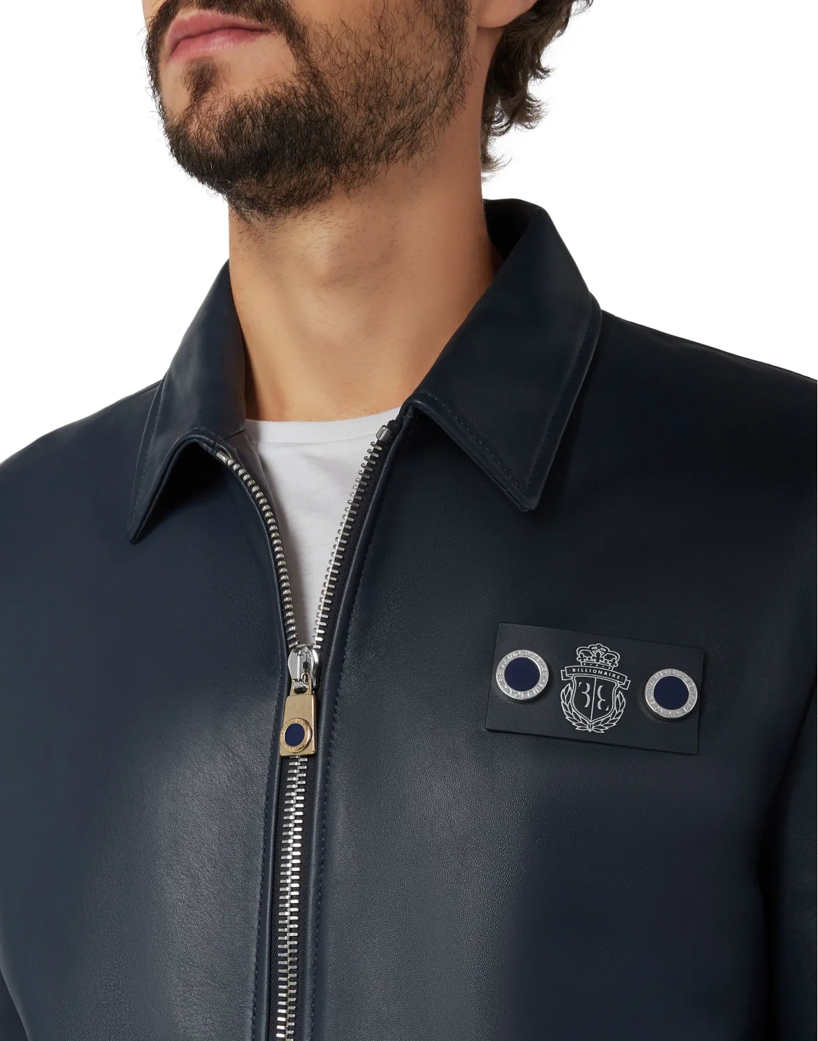 Leather Bomber Crest, цвет: Синий