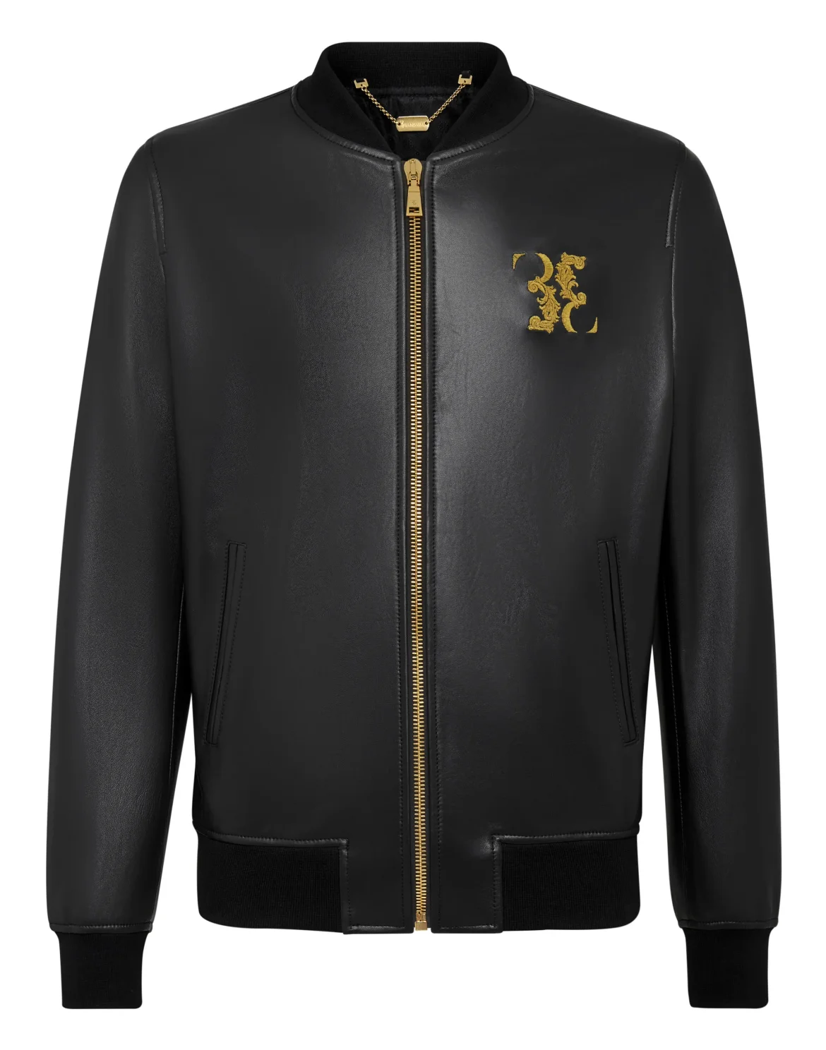 Leather Bomber Baroque, цвет: Черный