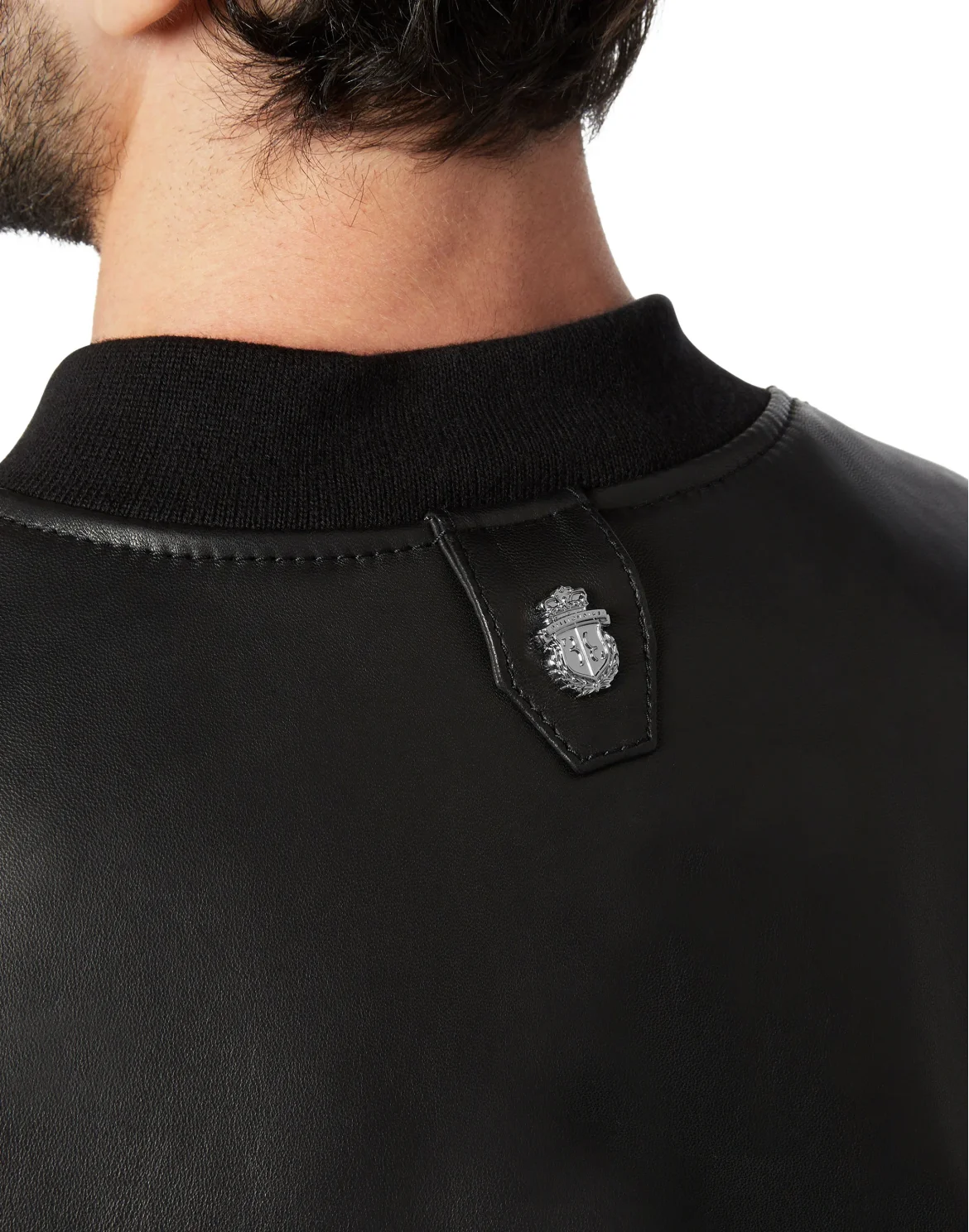 Leather Bomber Baroque, цвет: Черный