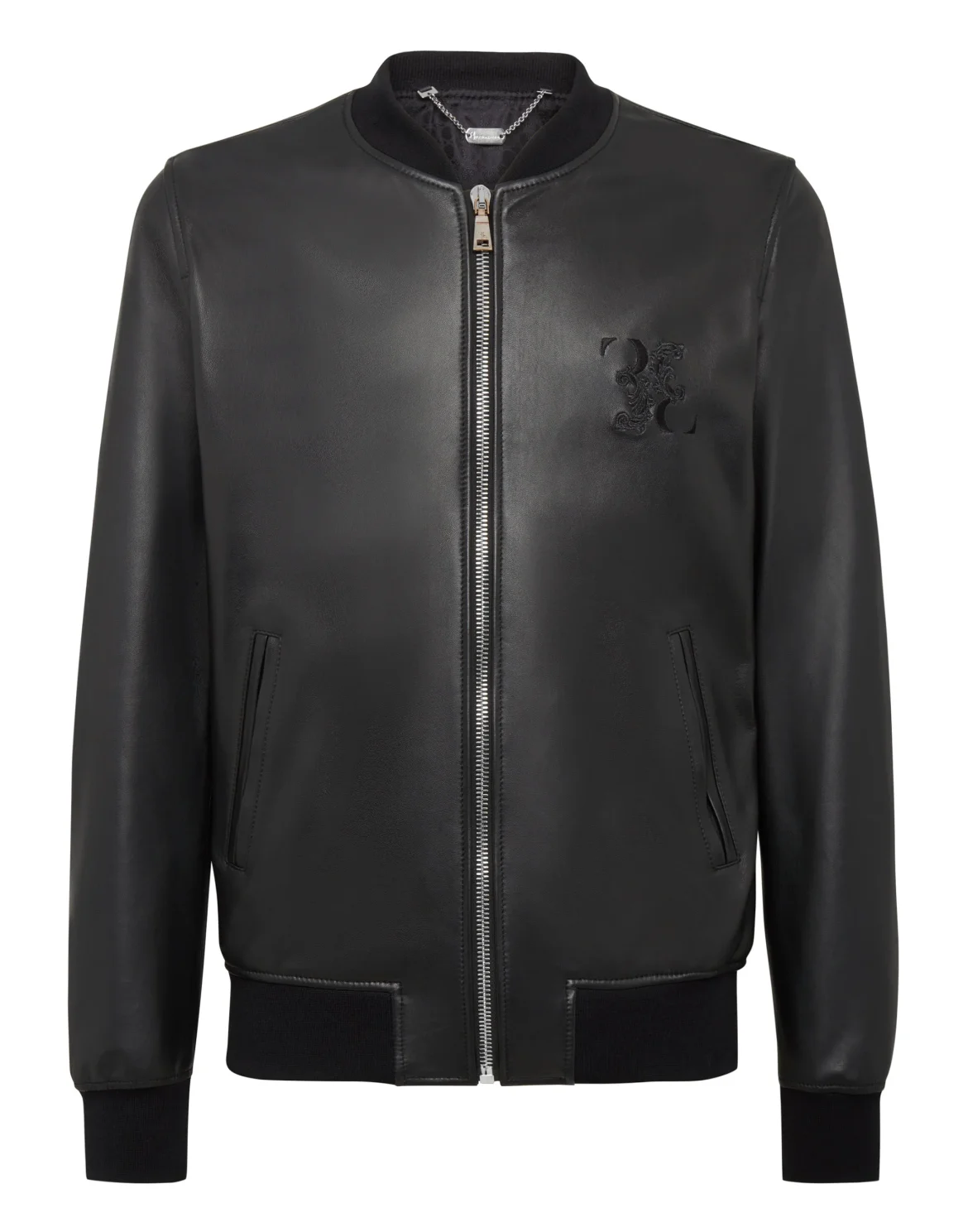 Leather Bomber Baroque, цвет: Черный
