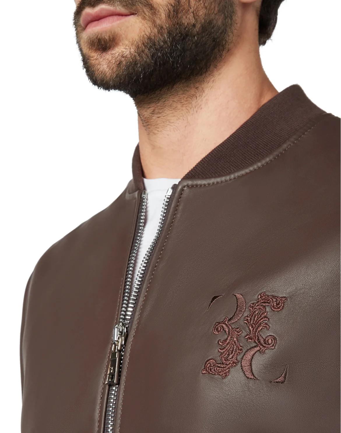 Leather Bomber Baroque, цвет: Коричневый