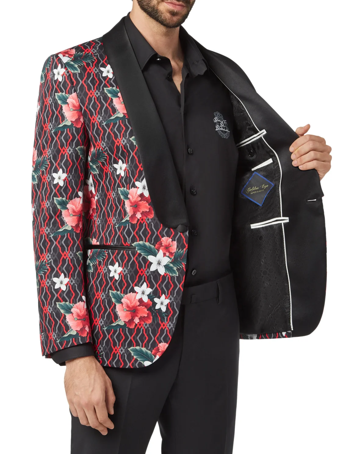 Blazer Super Slim Fit Flowers, цвет: Черный