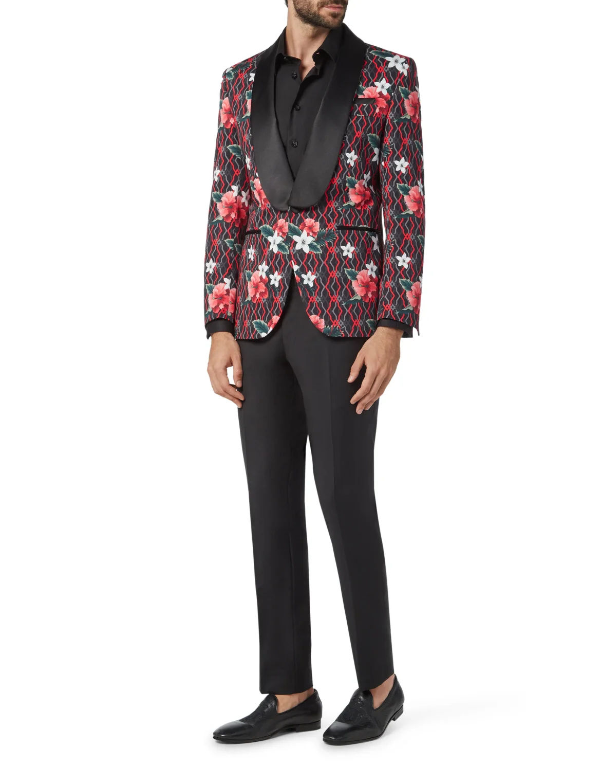 Blazer Super Slim Fit Flowers, цвет: Черный
