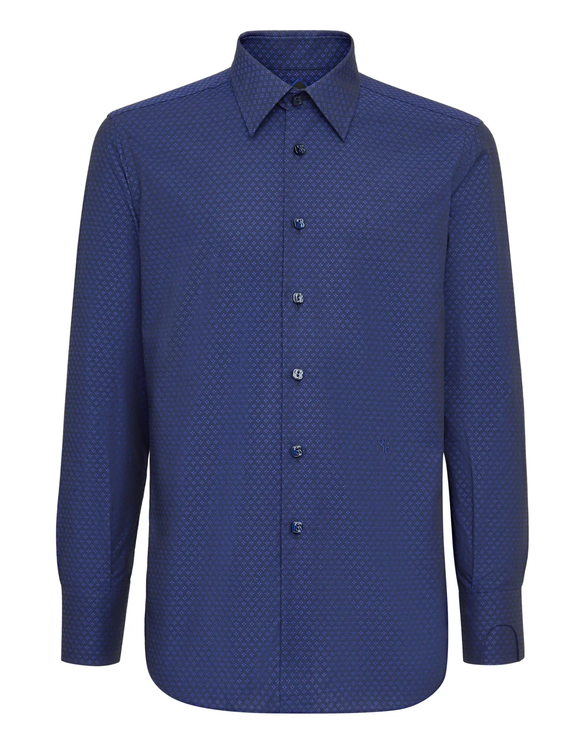 Shirt Silver Cut LS/Milano Flowers, цвет: Синий