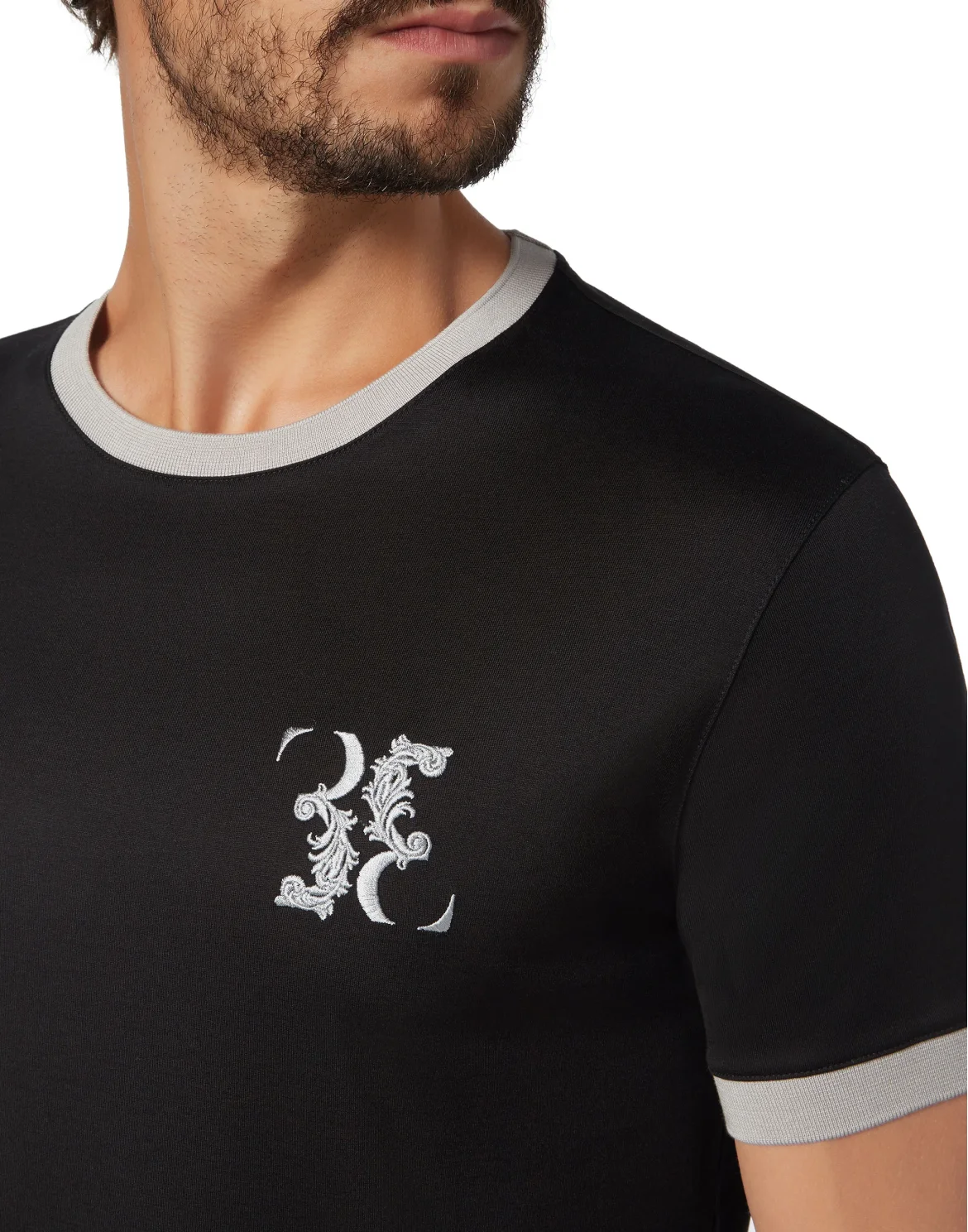 T-shirt Round Neck SS Baroque, цвет: Черный