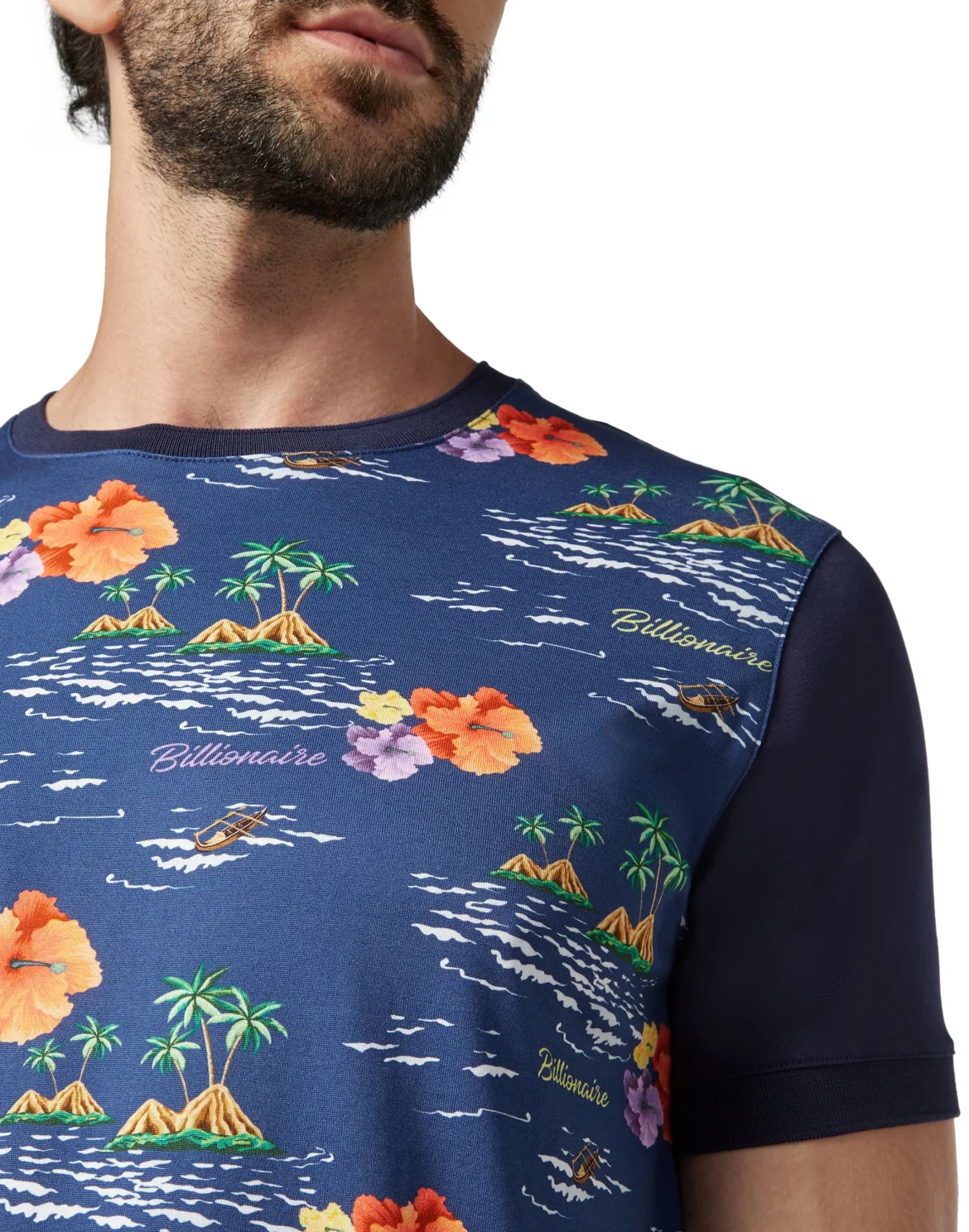 T-shirt Round Neck SS Palms, цвет: Синий