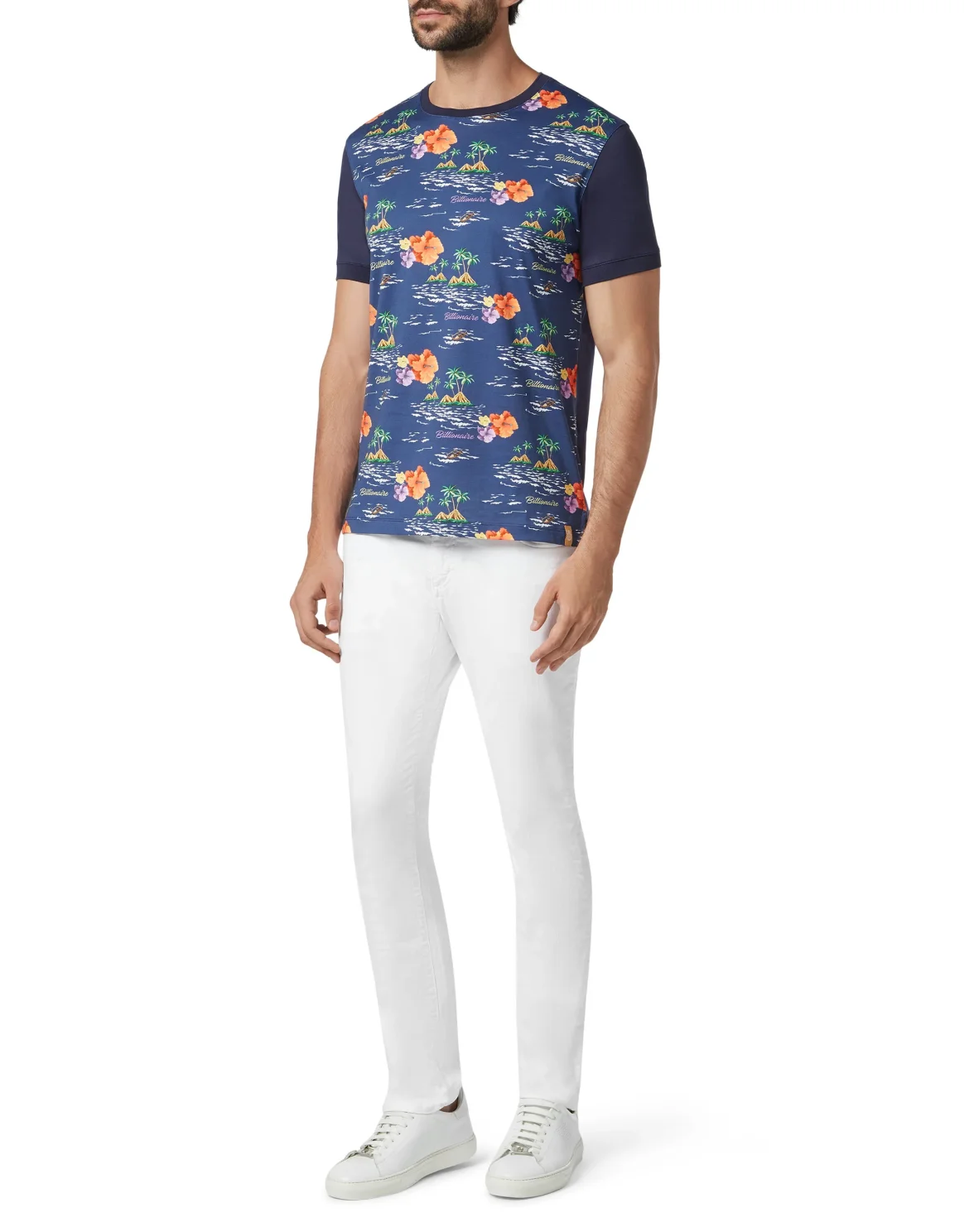 T-shirt Round Neck SS Palms, цвет: Синий