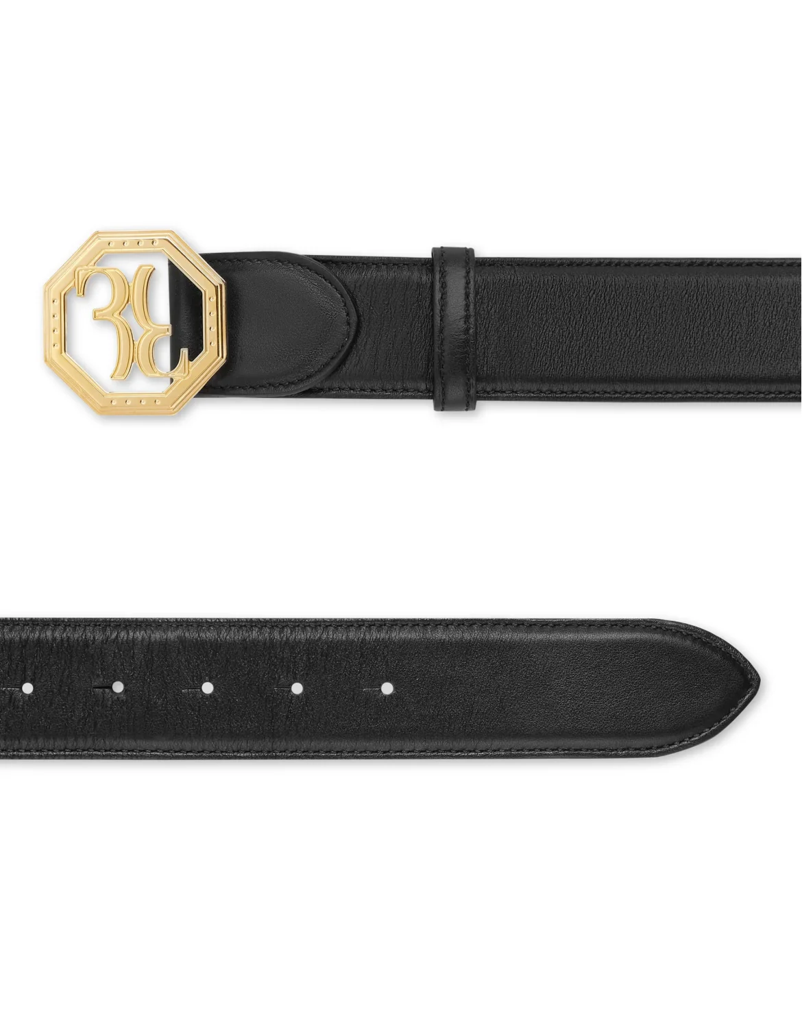 Leather Belt Double B, цвет: Черный