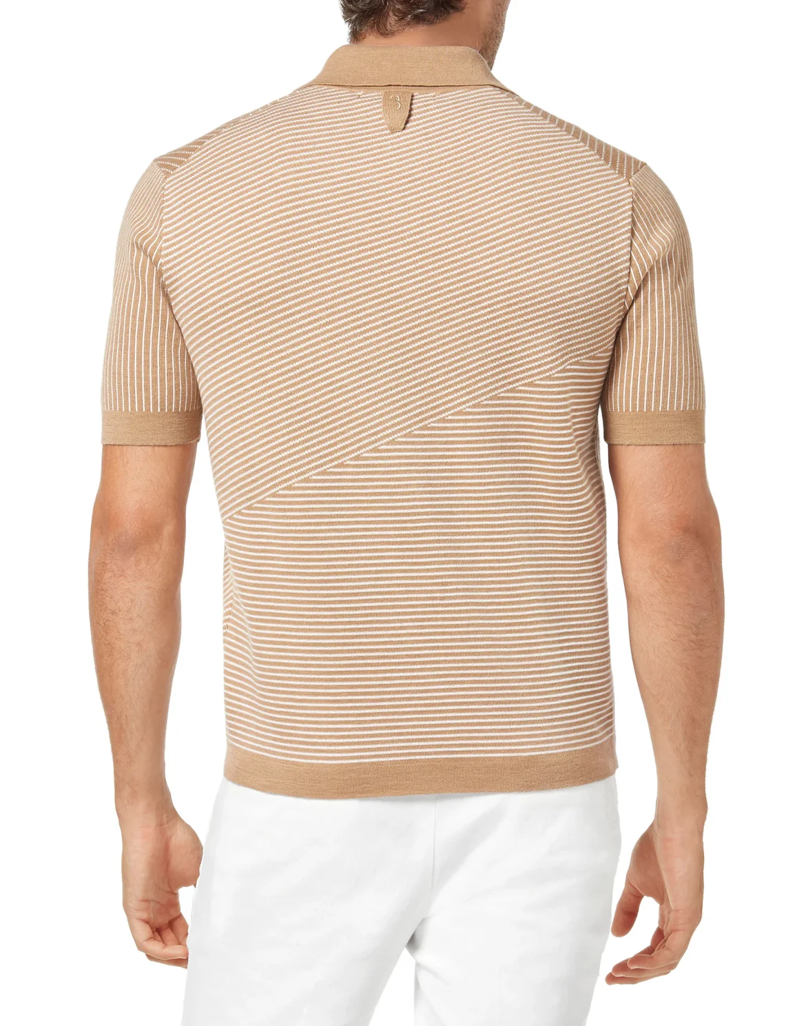 Wool and Cotton Pullover Polo-Neck SS Iconic, цвет: Бежевый
