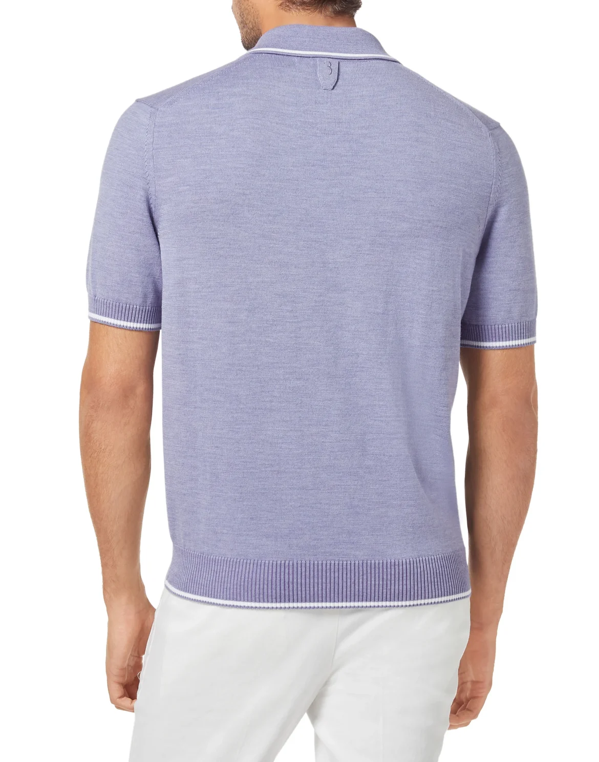 Wool and cotton Pullover Polo-Neck SS Crest, цвет: Фиолетовый