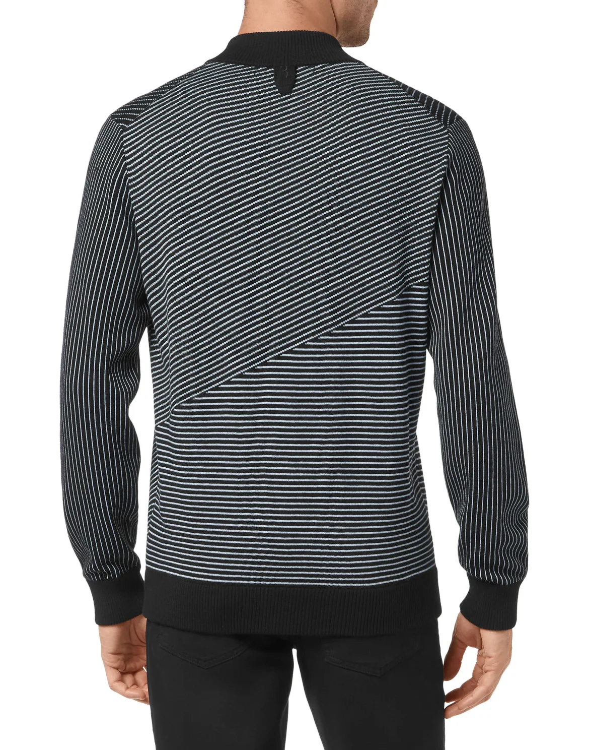 Wool and Cotton Pullover full zip Iconic, цвет: Черный