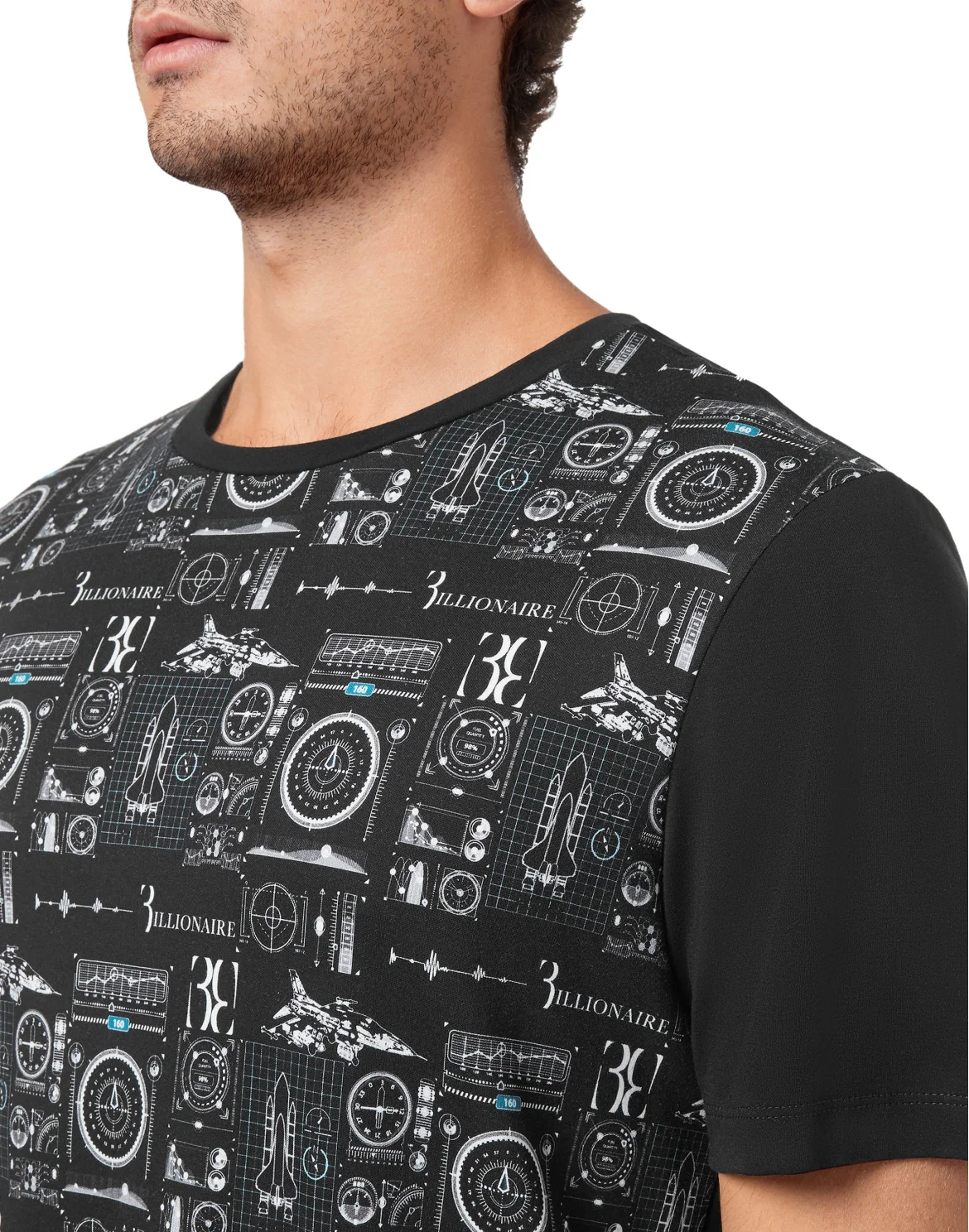 T-shirt Round Neck SS Billionaire in the space, цвет: Черный