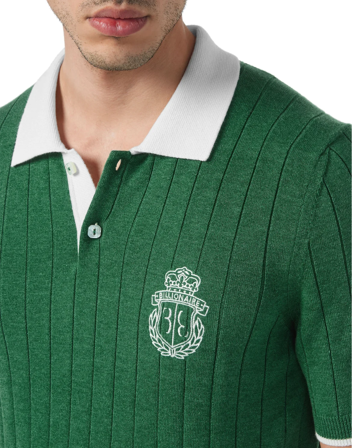 Cotton/Wool Polo Shirt SS, цвет: Зеленый