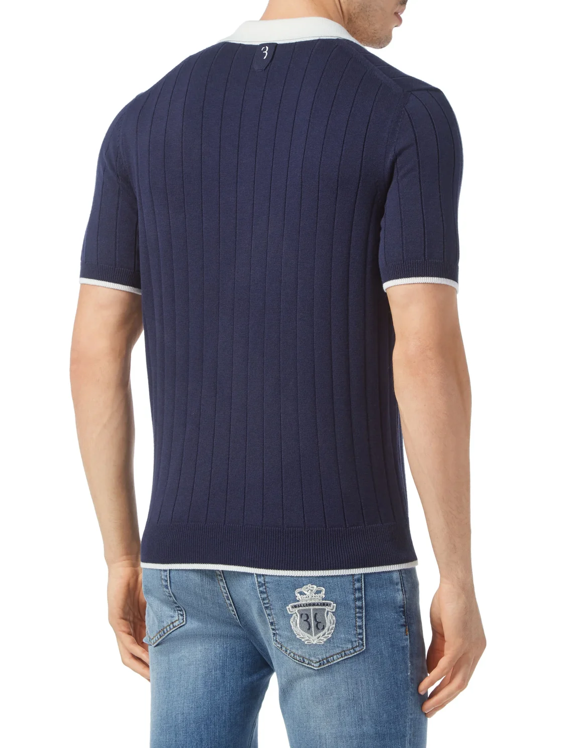 Cotton/Wool Polo Shirt SS, цвет: Синий