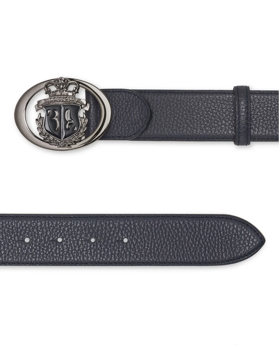 Deer Print Leather Belt, цвет: Синий