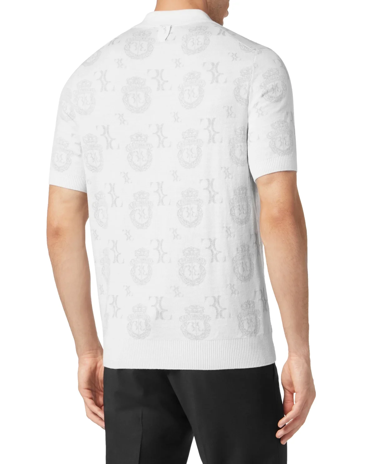Wool Silk Jacquard Polo Shirt, цвет: Белый