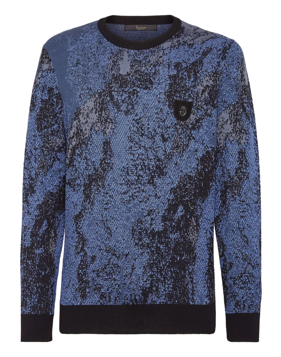 Jacquard Cotton Wool Roundneck, цвет: Черный