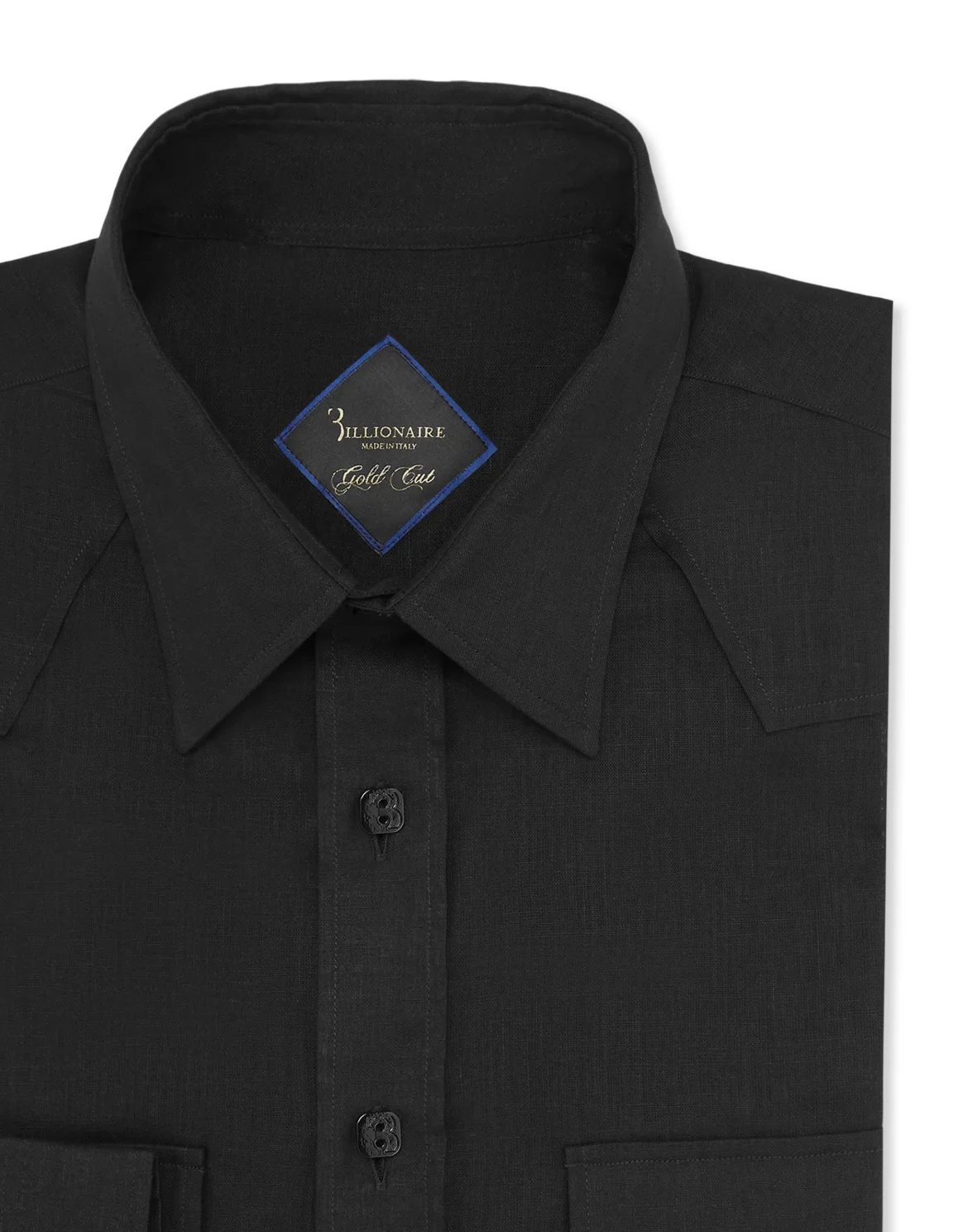 Linen&Cotton Mix Shirt, цвет: Черный