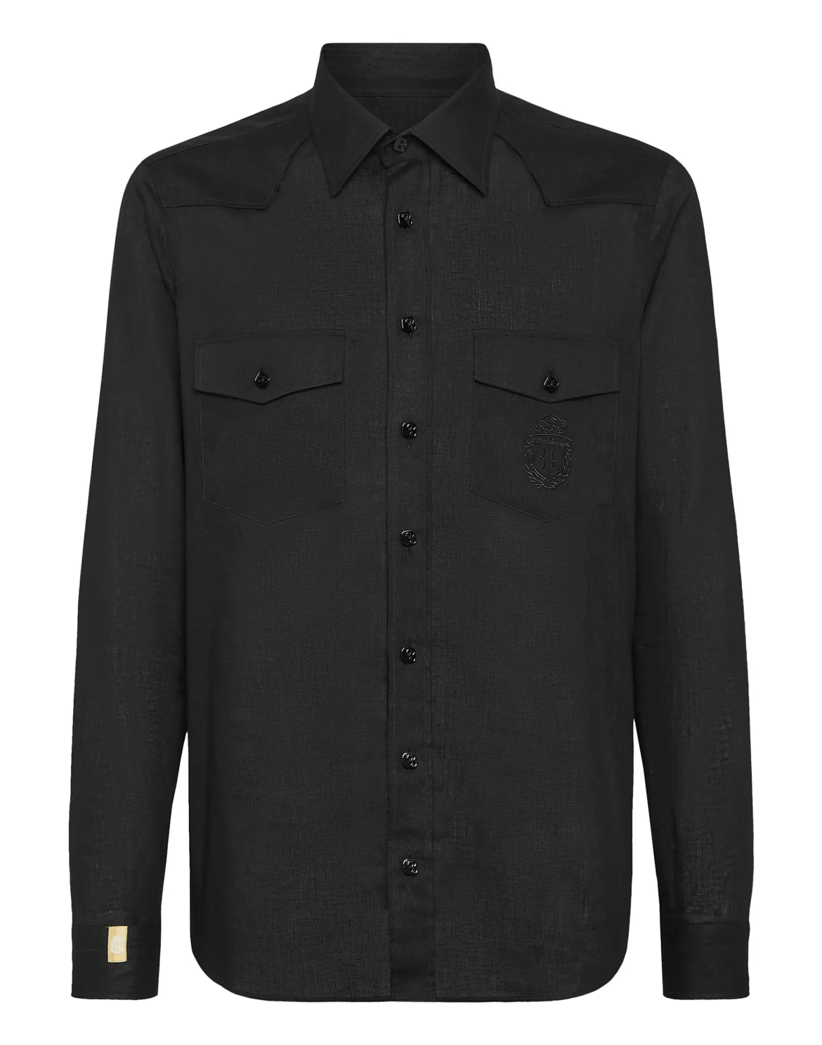 Linen&Cotton Mix Shirt, цвет: Черный
