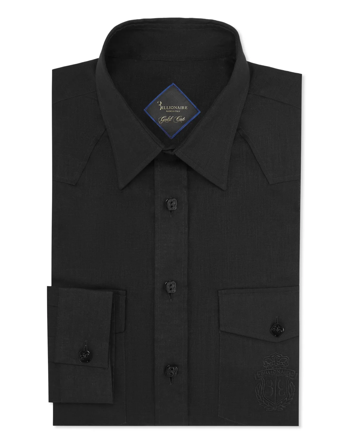 Linen&Cotton Mix Shirt, цвет: Черный