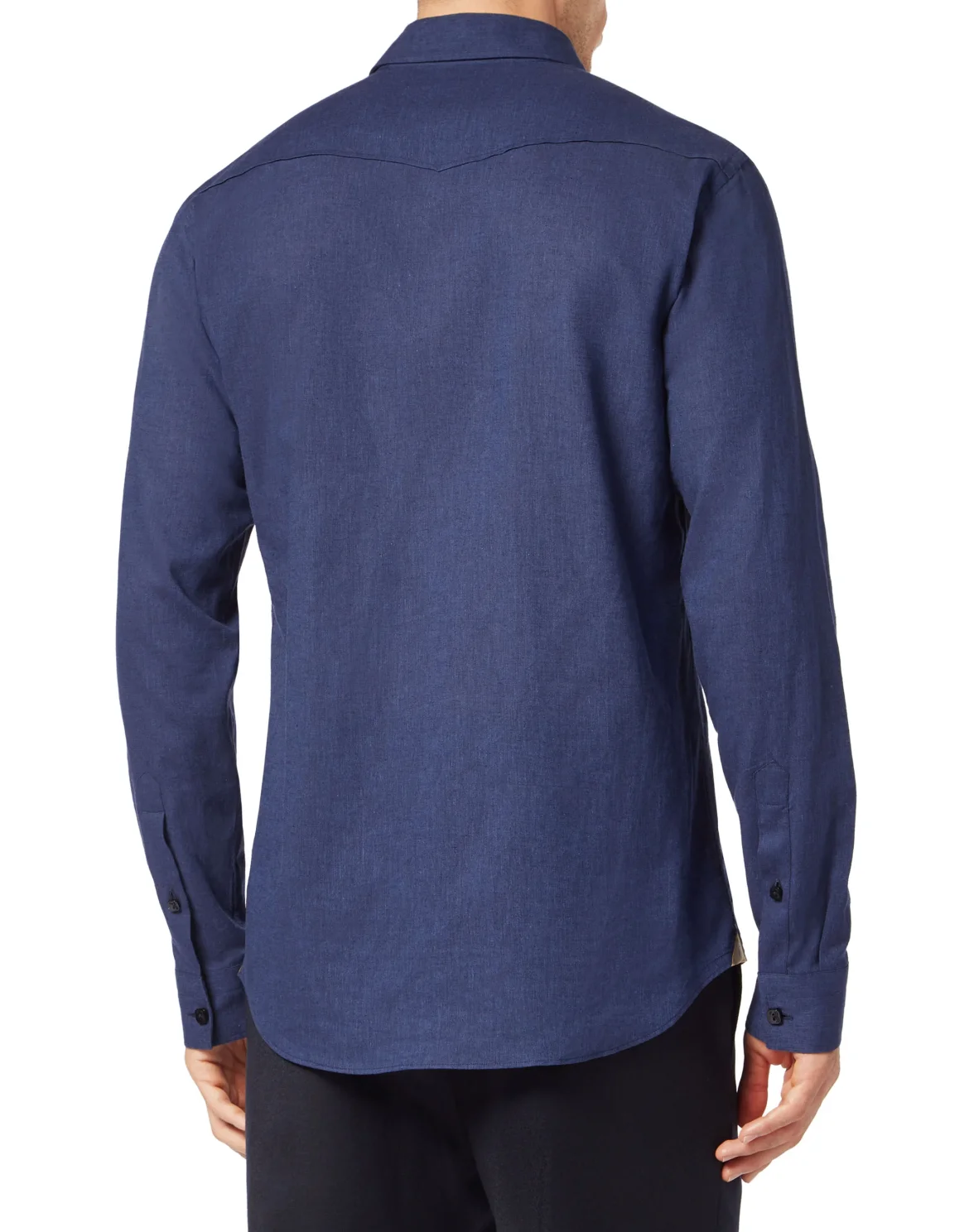 Linen&Cotton Mix Shirt, цвет: Синий