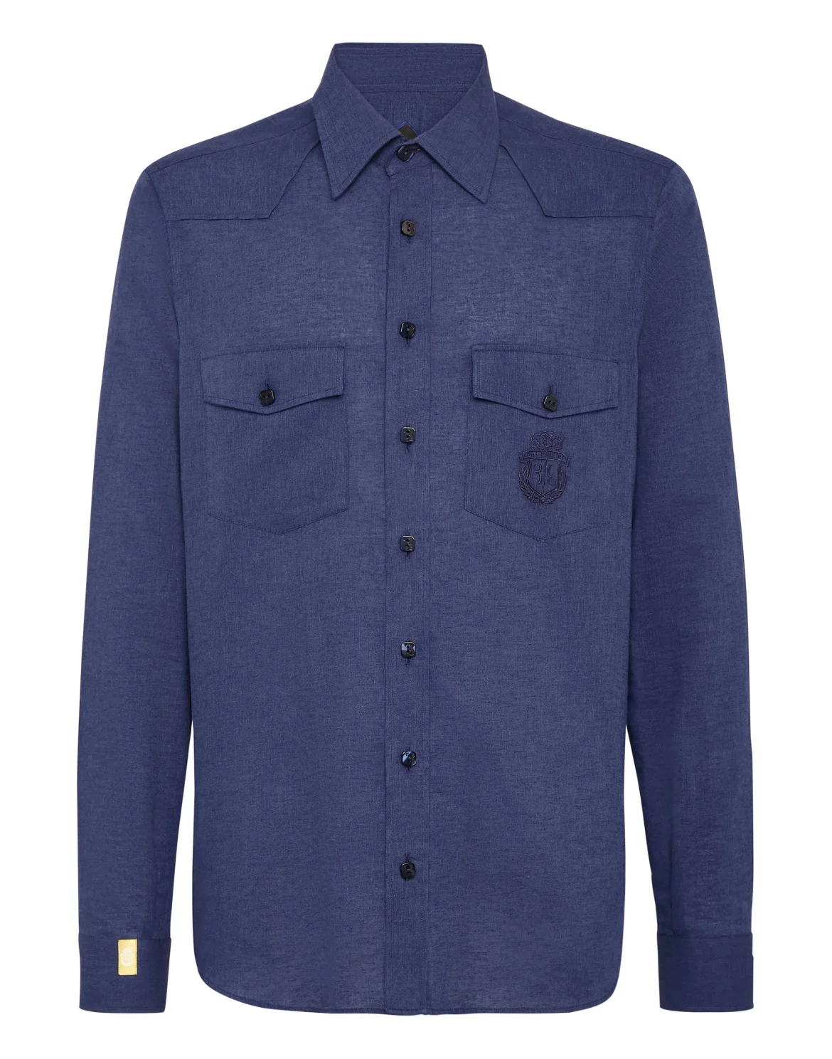 Linen&Cotton Mix Shirt, цвет: Синий
