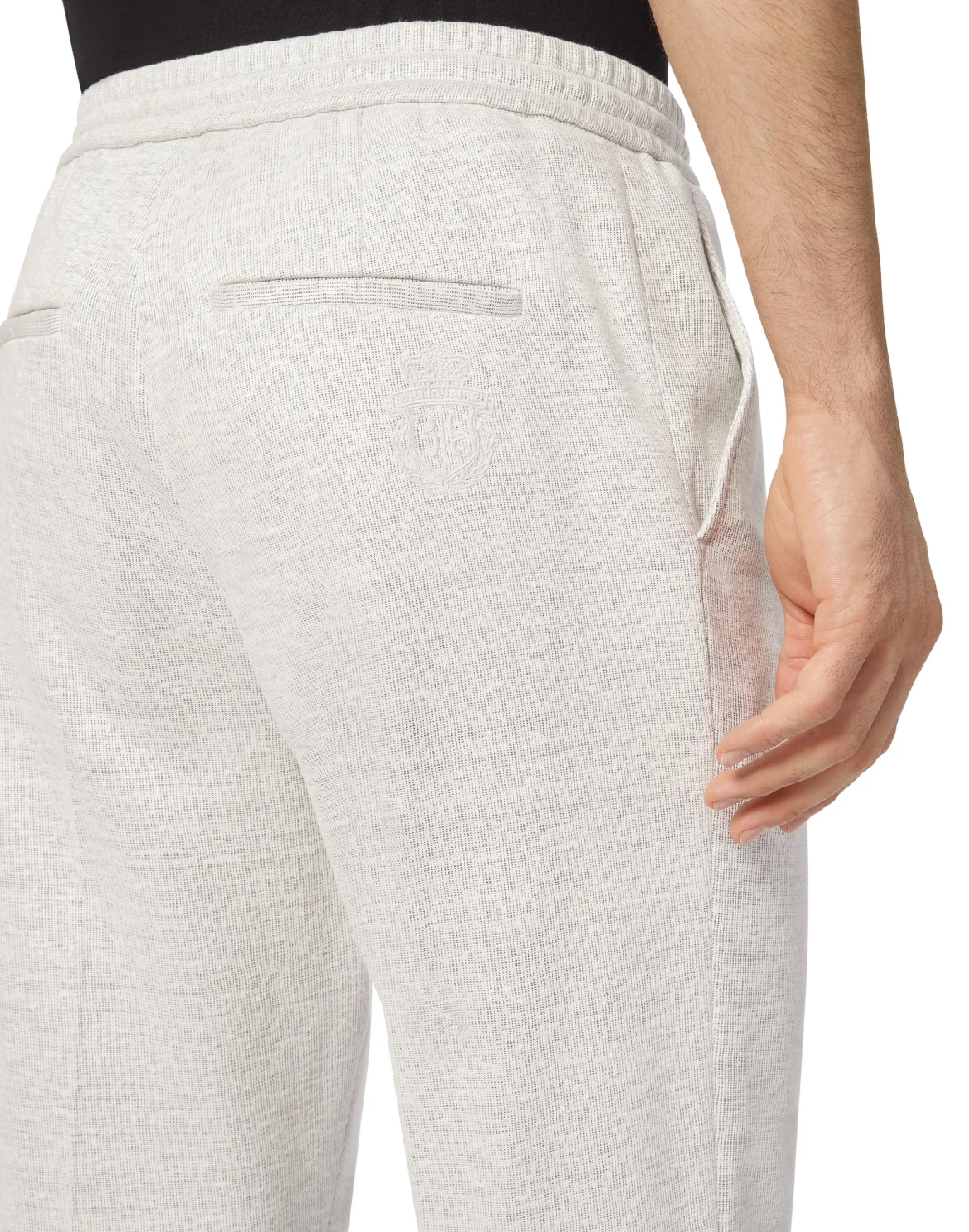 Linen Cotton Jogging Trousers, цвет: Серый
