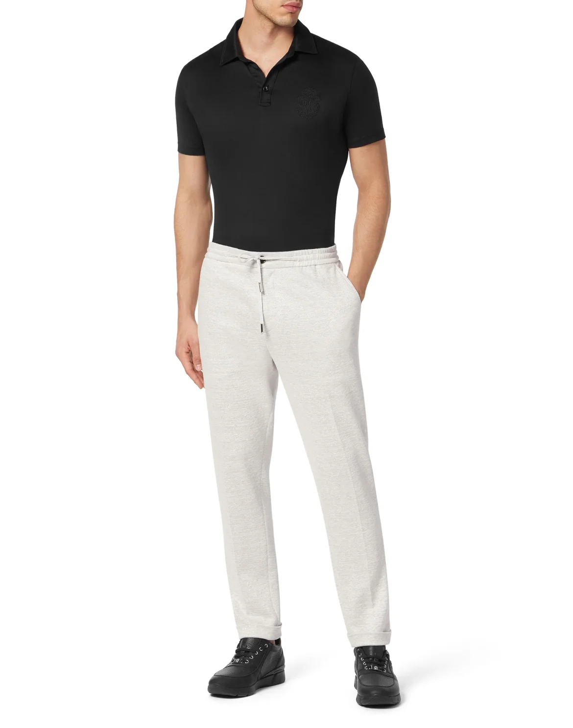 Linen Cotton Jogging Trousers, цвет: Серый