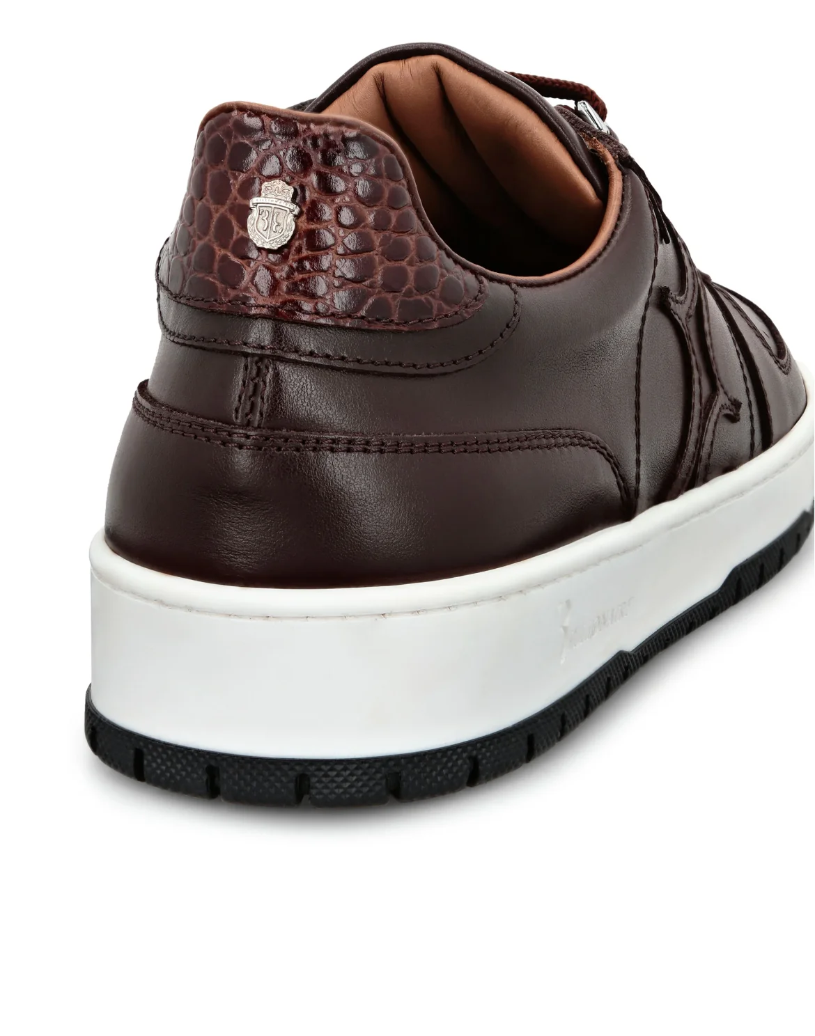 Croco Printed Leather Lo-Top Sneakers, цвет: Коричневый