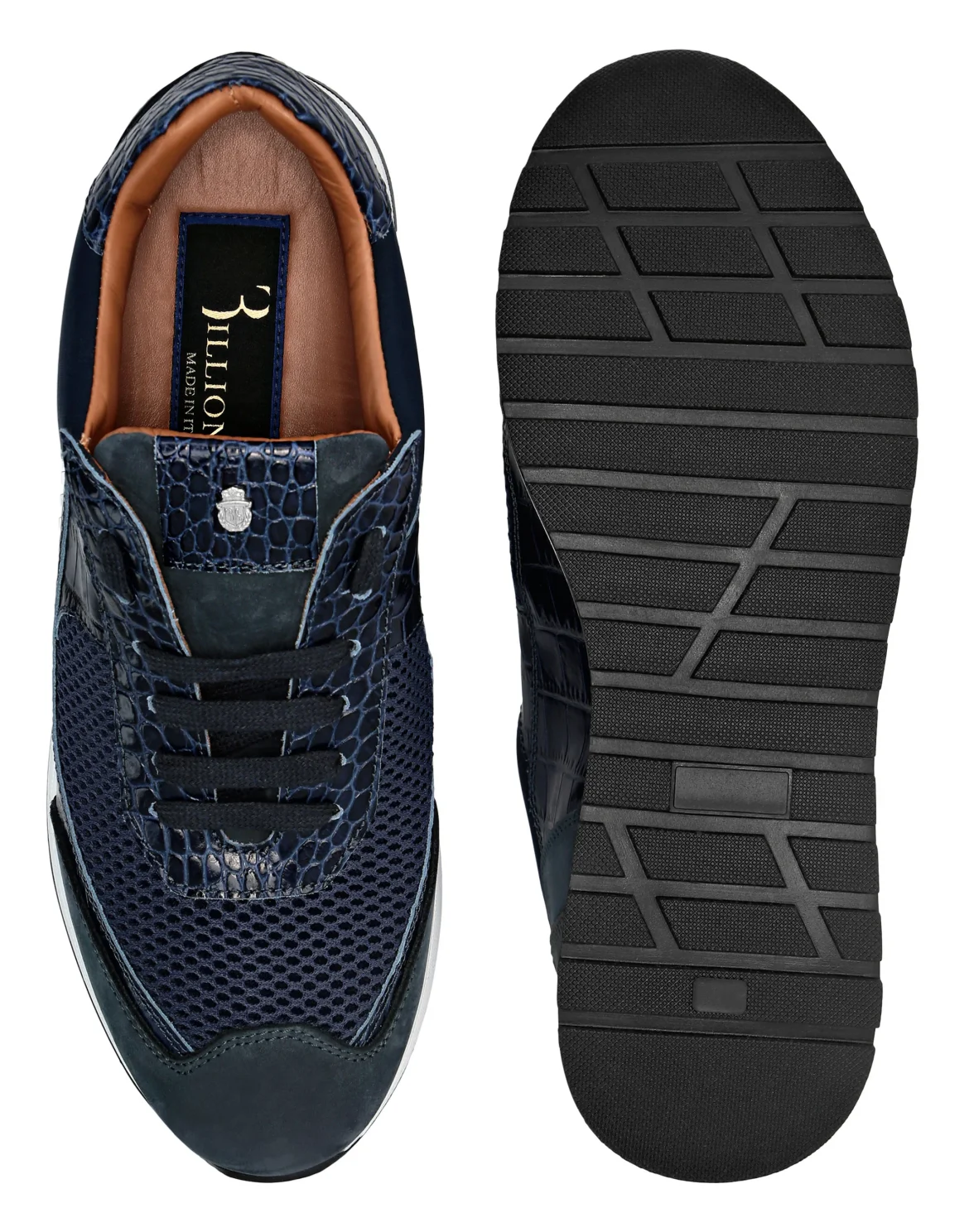 Mix Leather Runner, цвет: Синий