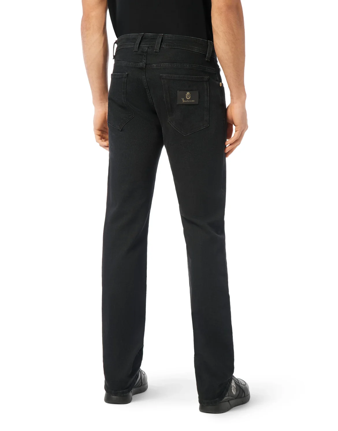 Denim Regular Fit Trousers, цвет: Черный
