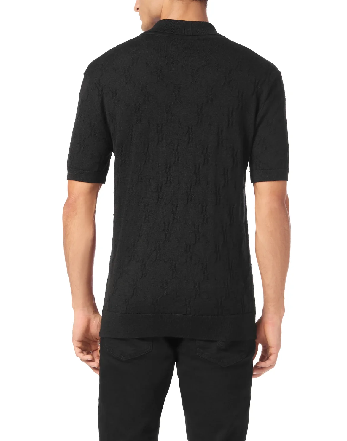 Knitted Pullover Polo-Neck SS, цвет: Черный